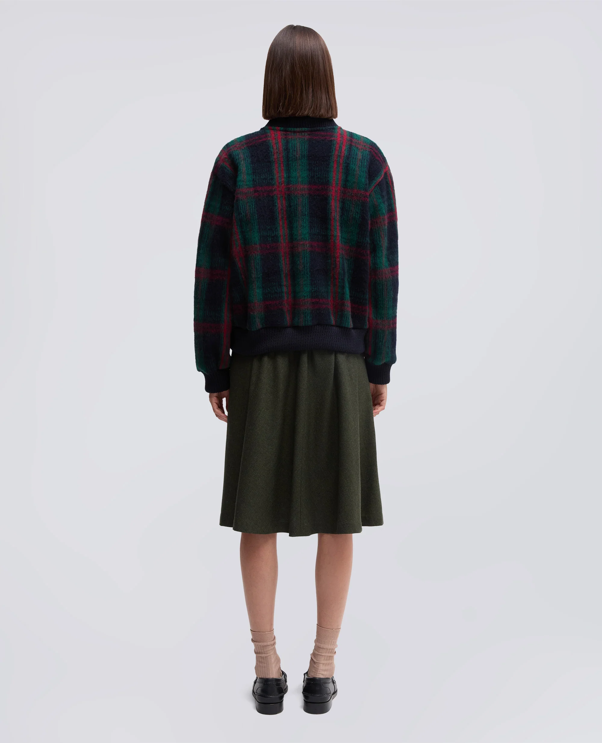 MAGLIA IN LANA PIRENAICA - CHECK VERDE - Image 3