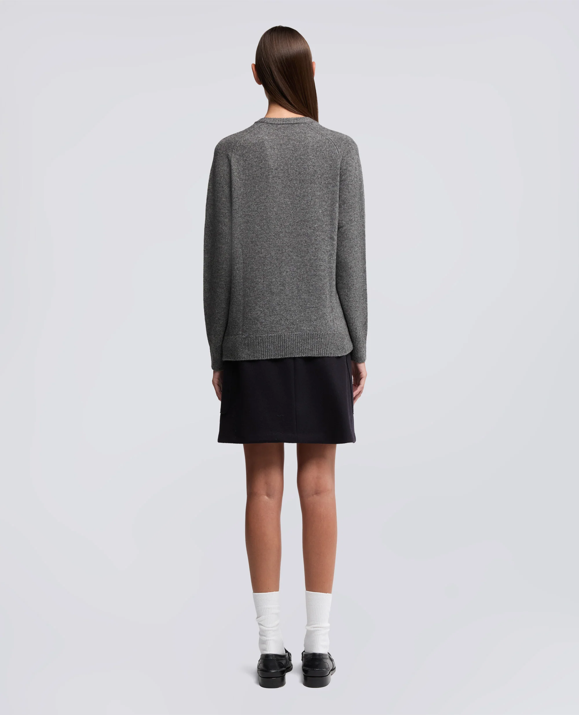 MAGLIA IN MISTO LANA CON SCOLLO A V - MELANGE - Image 3