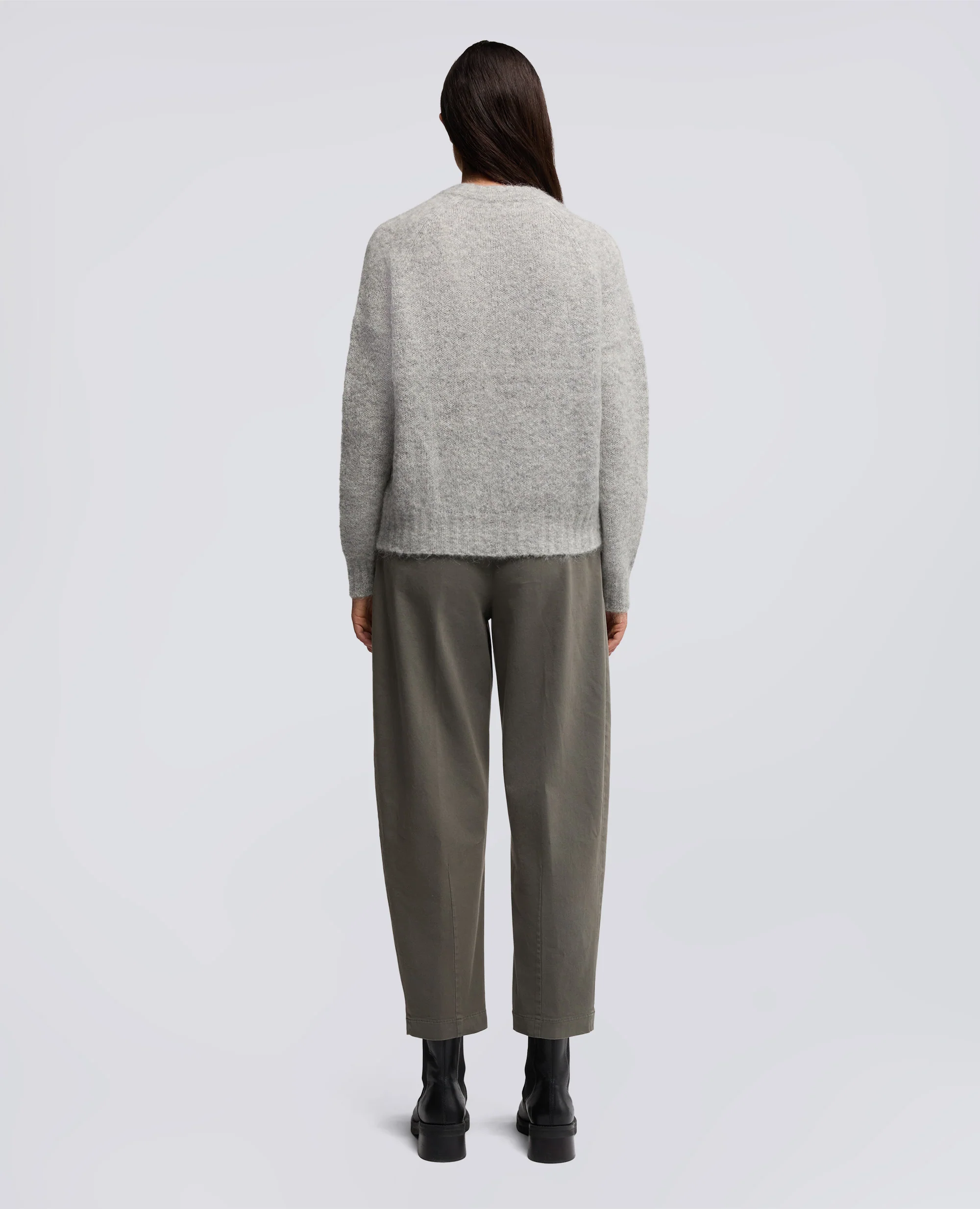 MAGLIA IN MISTO LANA MOHAIR - GRIGIO - Image 3