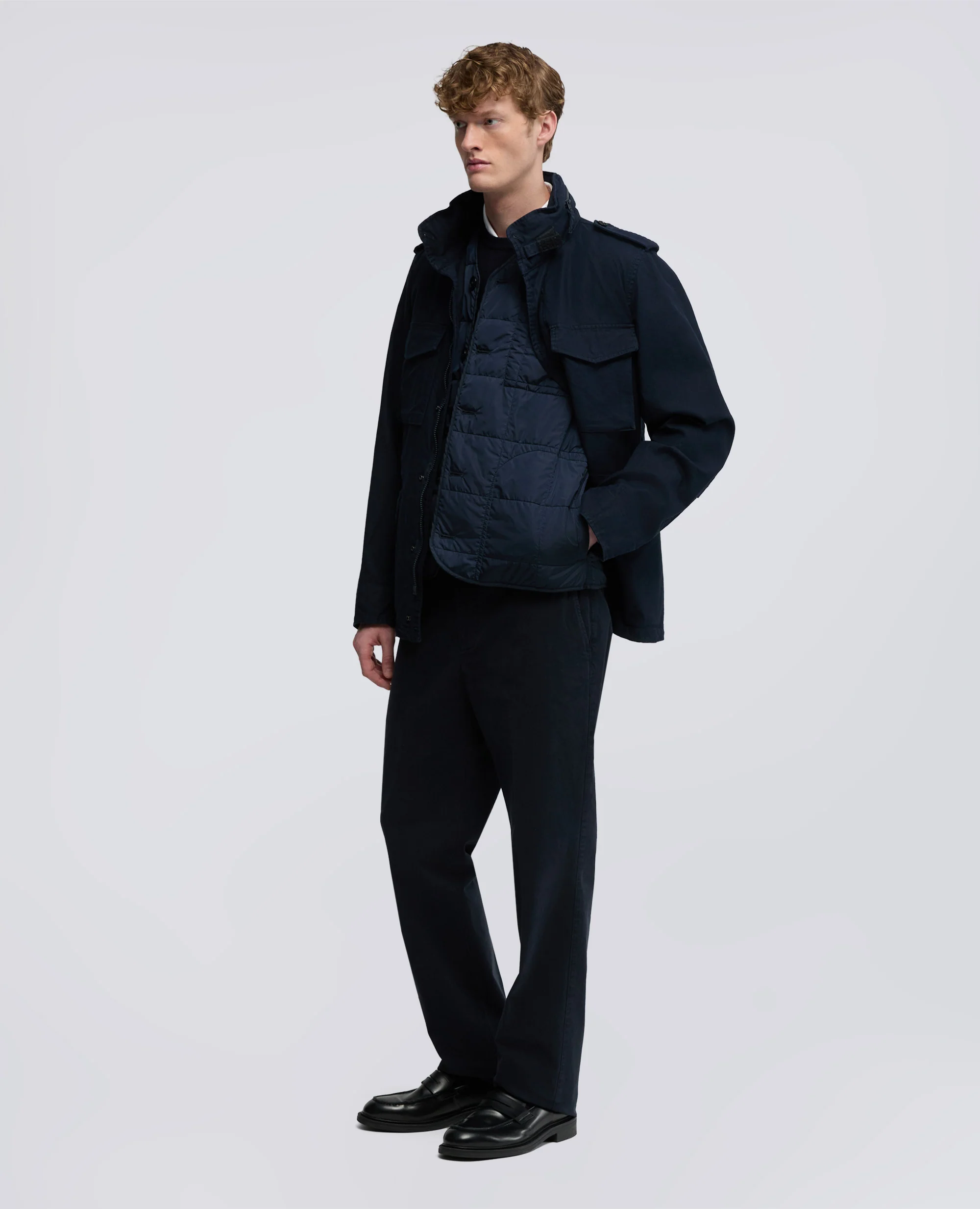 MINI FIELD JACKET IN GABARDINA DI COTONE - NAVY - Image 2