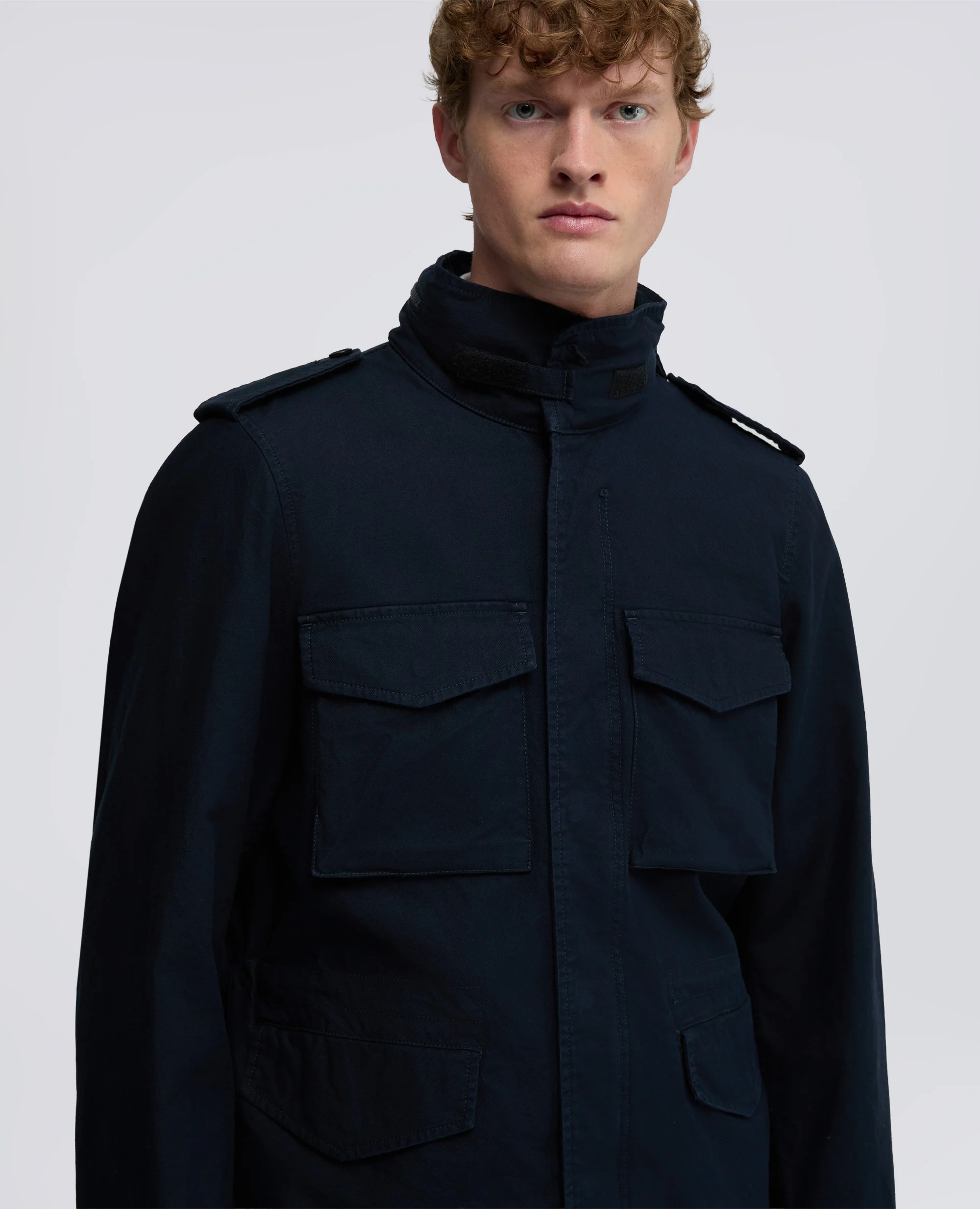 MINI FIELD JACKET IN GABARDINA DI COTONE - NAVY - Image 4