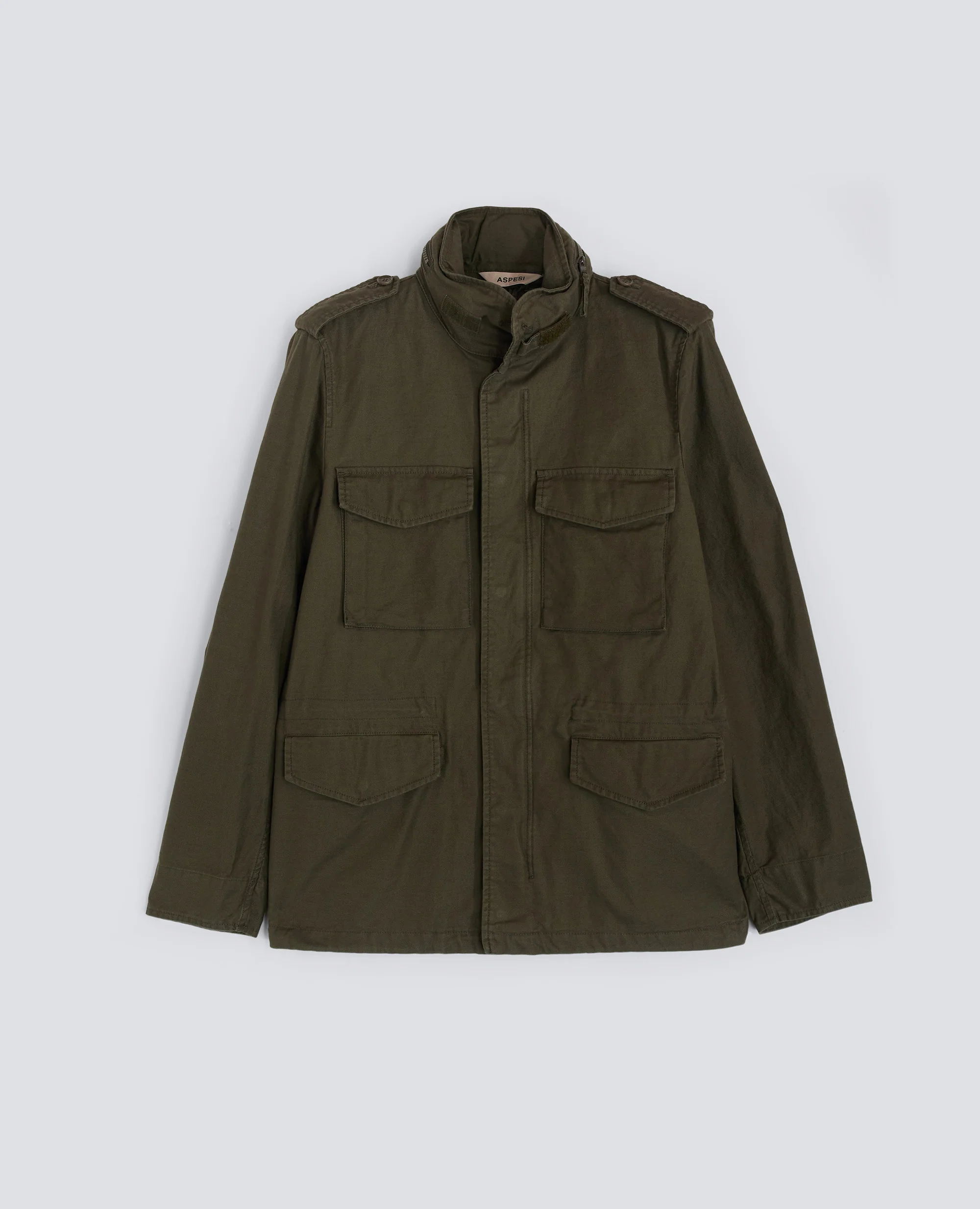 MINI FIELD JACKET IN GABARDINA DI COTONE - MILITARE