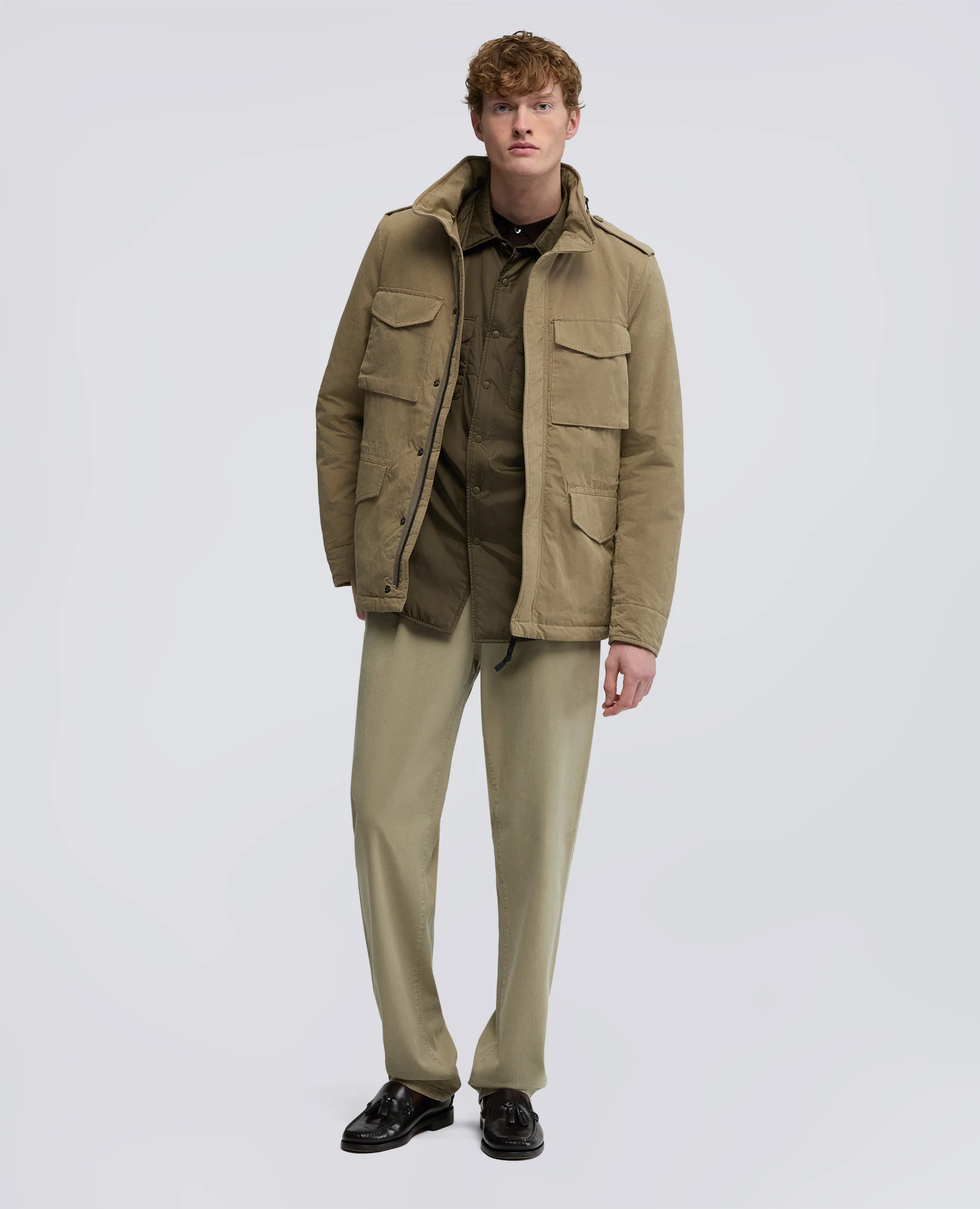 MINI FIELD JACKET COT IN TELA DI MISTO COTONE - TORTORA - Image 2