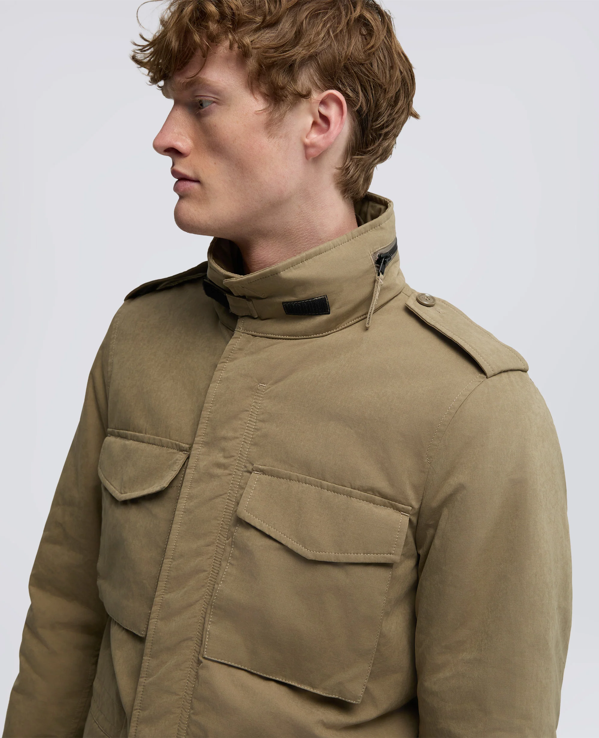 MINI FIELD JACKET COT IN TELA DI MISTO COTONE - TORTORA - Image 4