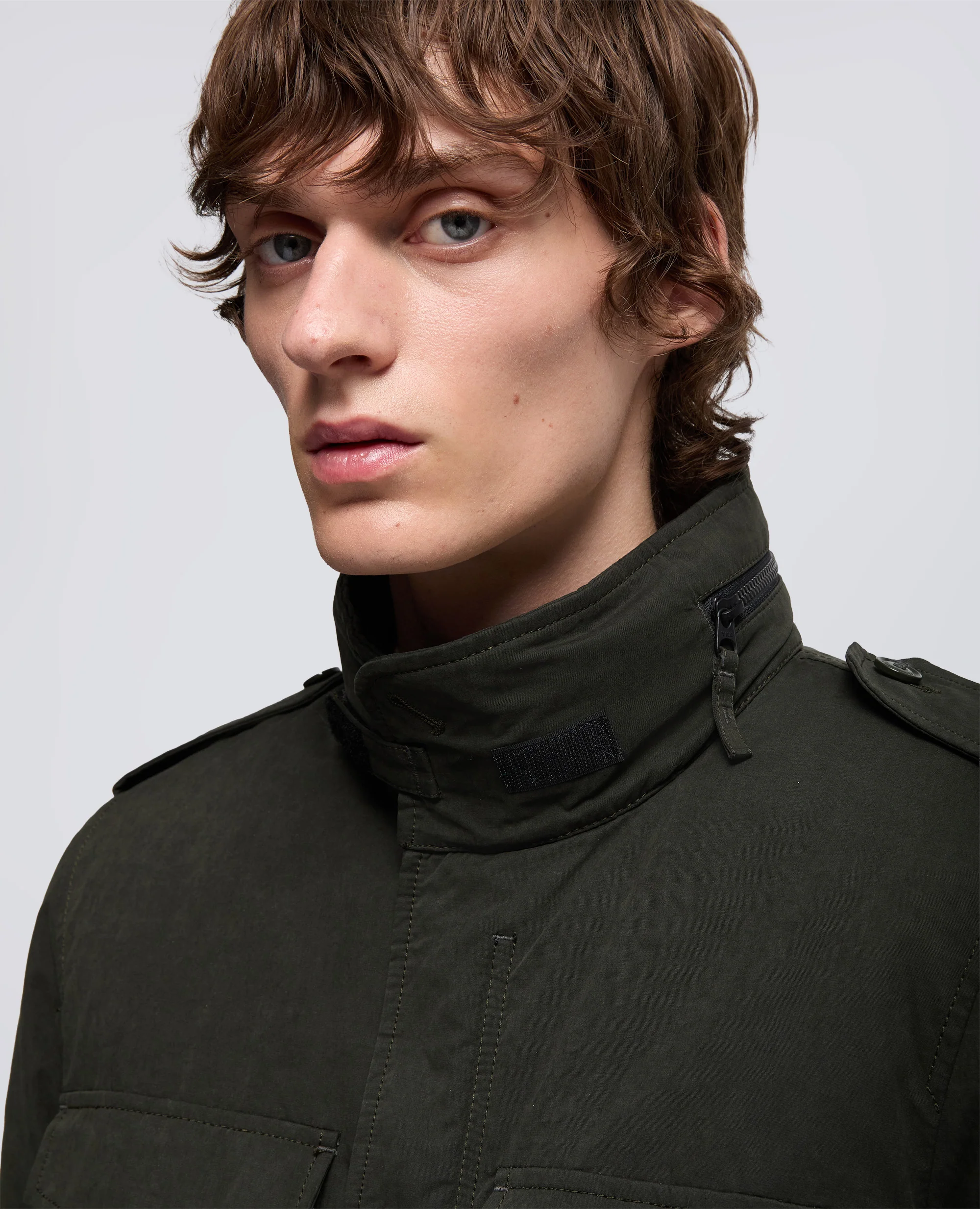 MINI FIELD JACKET COT IN TELA DI MISTO COTONE - VERDONE - Image 4