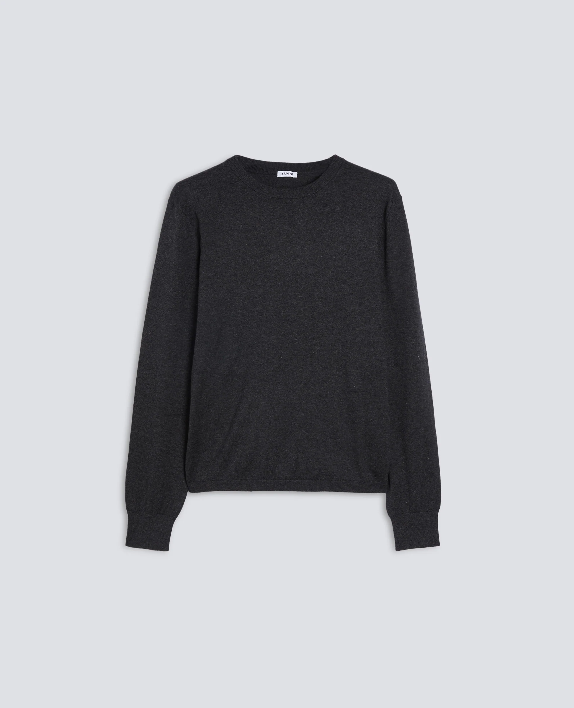 MAGLIA GIROCOLLO IN MISTO COTONE - ANTRACITE