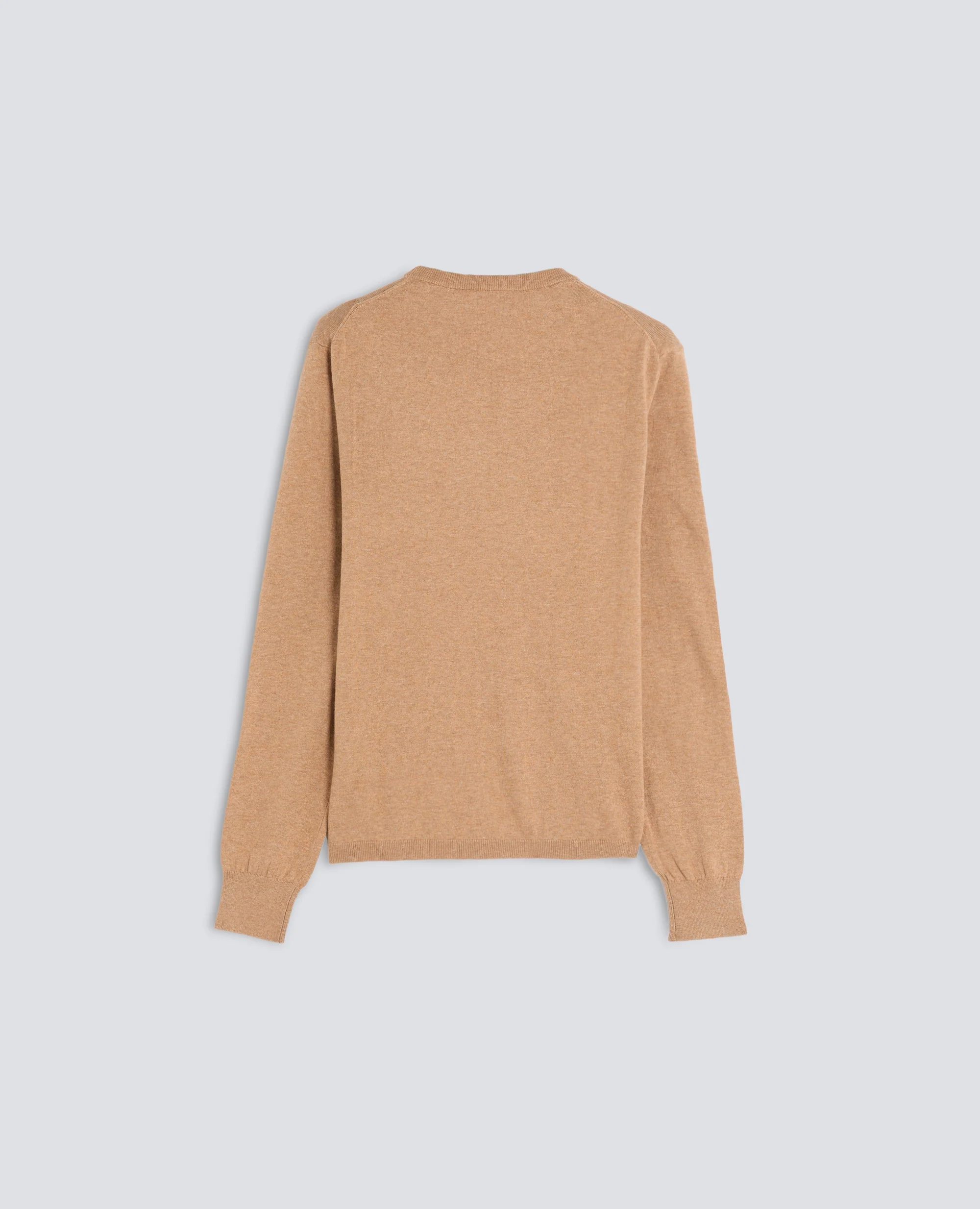 MAGLIA GIROCOLLO IN MISTO COTONE - BEIGE - Image 2