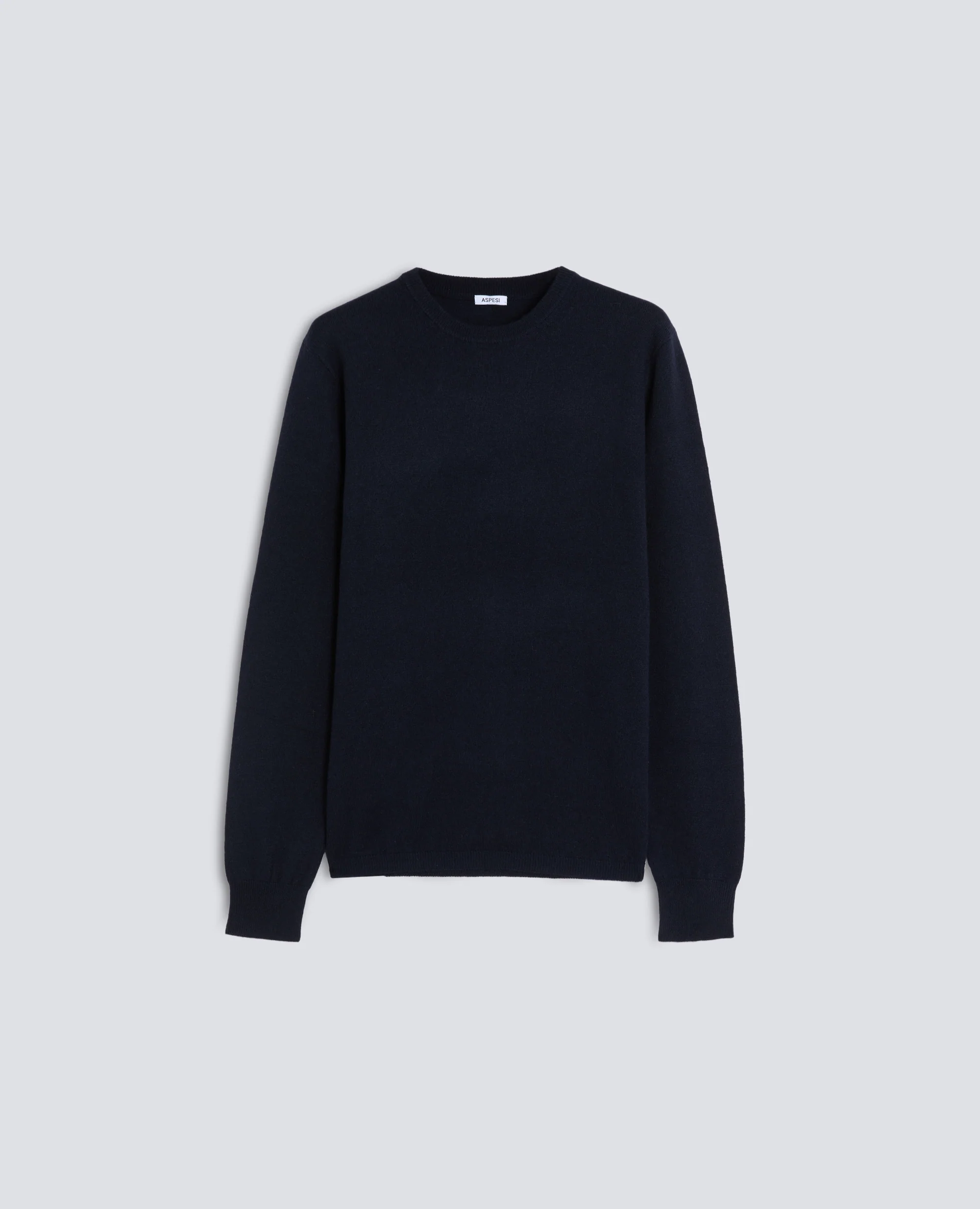 MAGLIA GIROCOLLO IN LANA - BLU BLACK