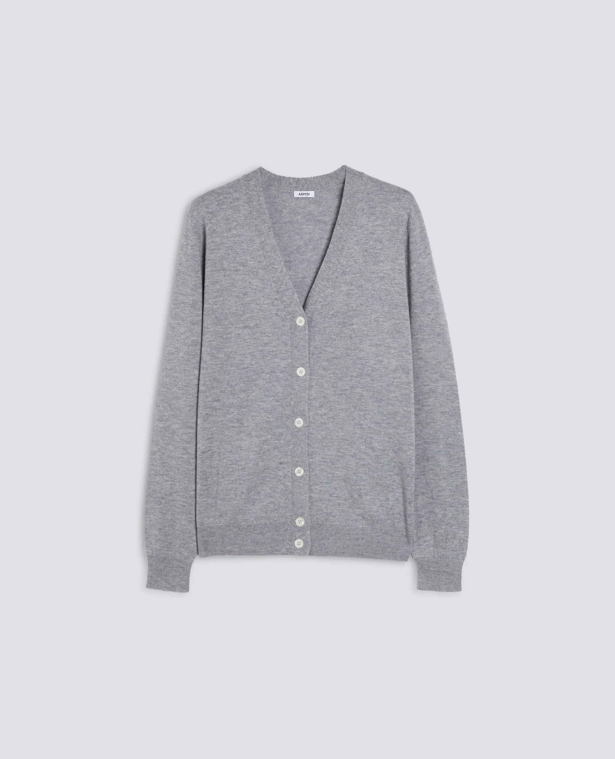 CARDIGAN IN LANA - GRIGIO MELANGE