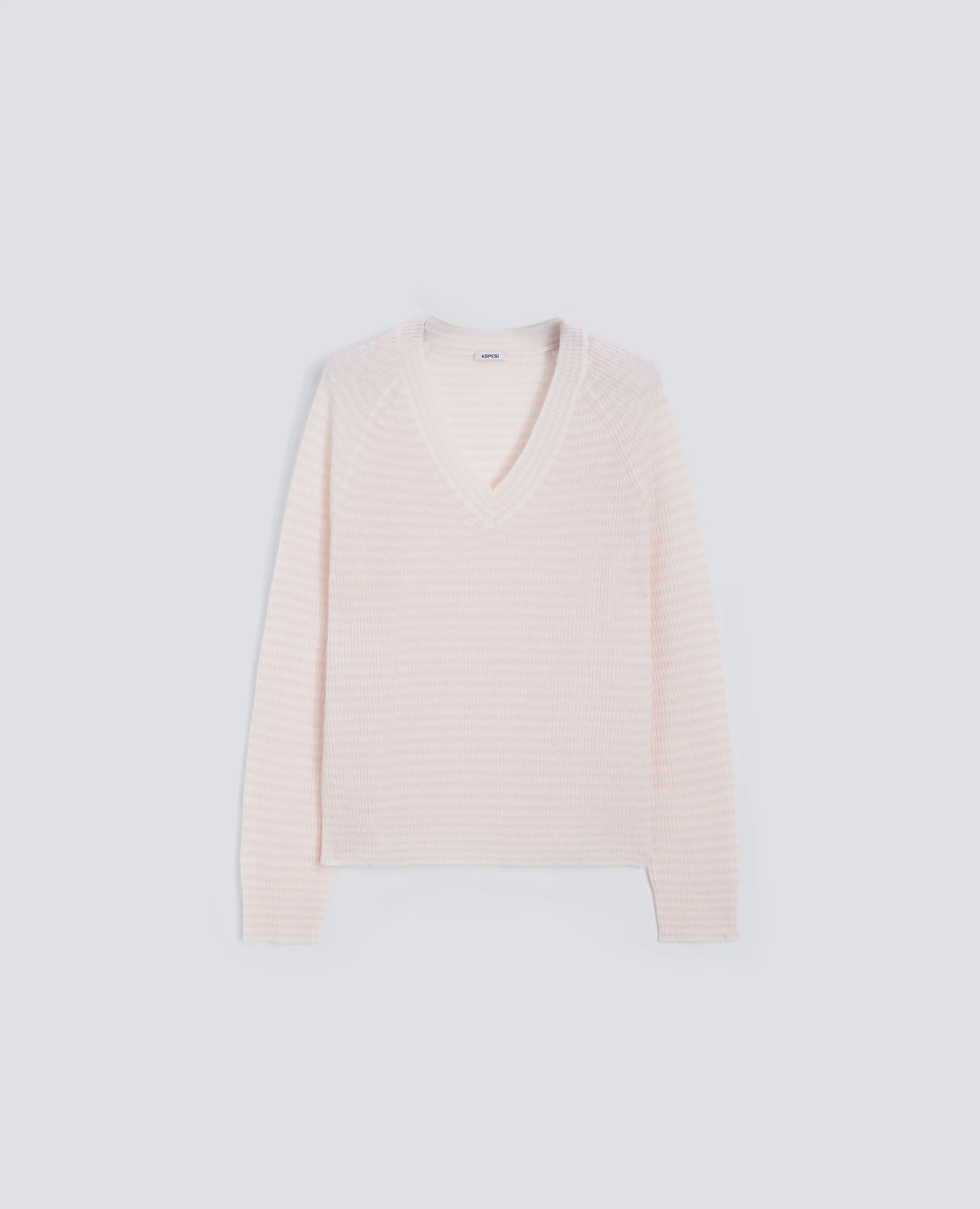 MAGLIA CON SCOLLO A "V" IN PURO CASHMERE - RIGA ROSA