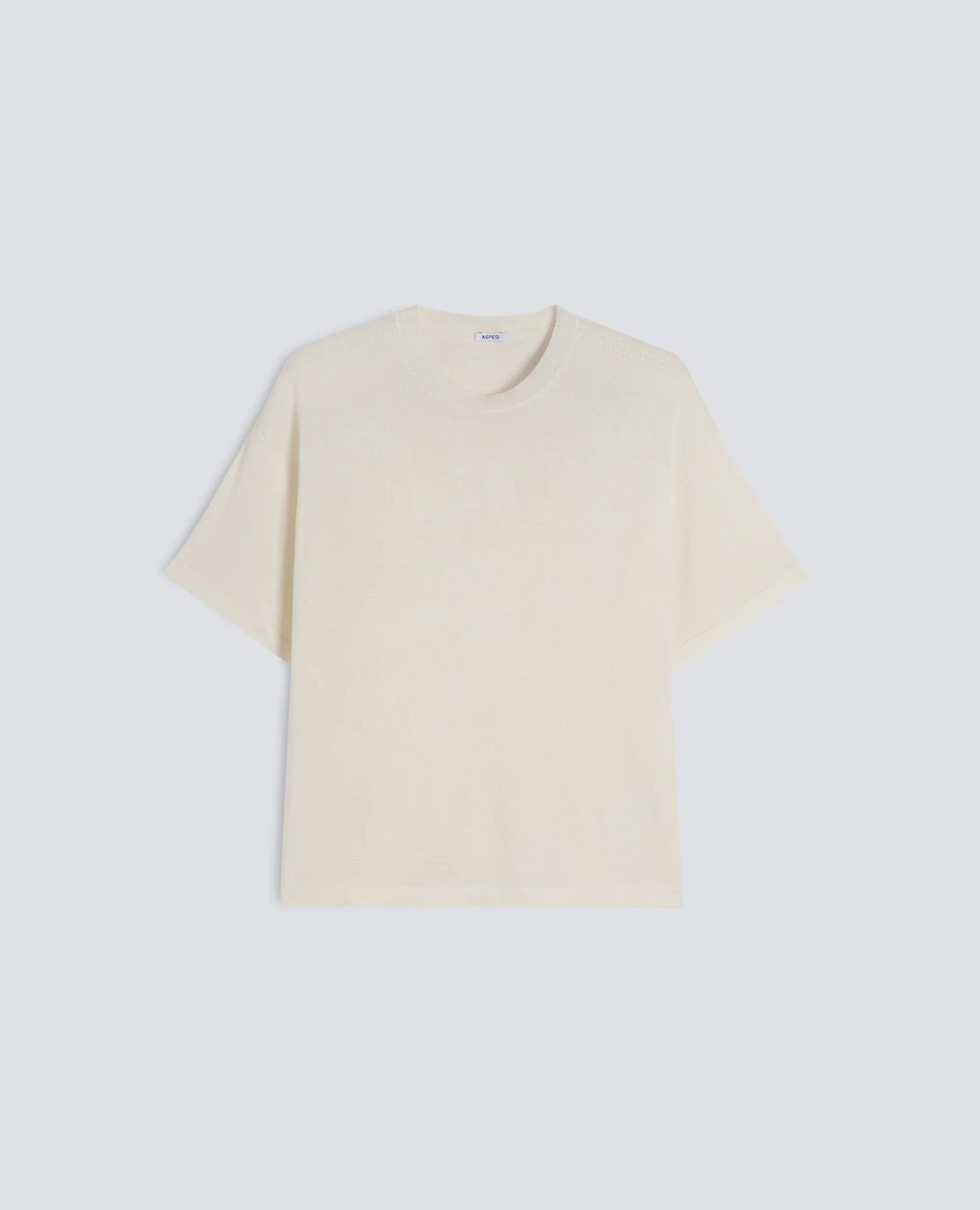 T-SHIRT DI MAGLIA IN MISTO SETA, COTONE E CASHMERE - BIANCO
