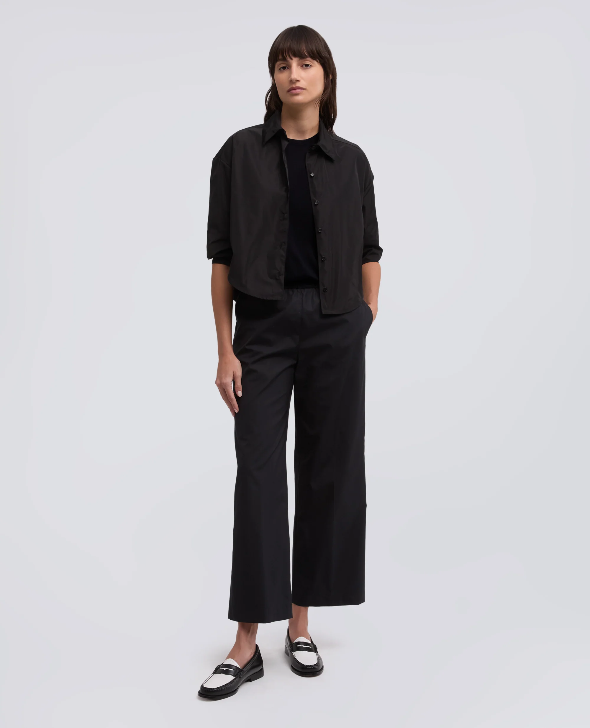 T-SHIRT DI MAGLIA IN MISTO SETA, COTONE E CASHMERE - BLU BLACK - Image 2