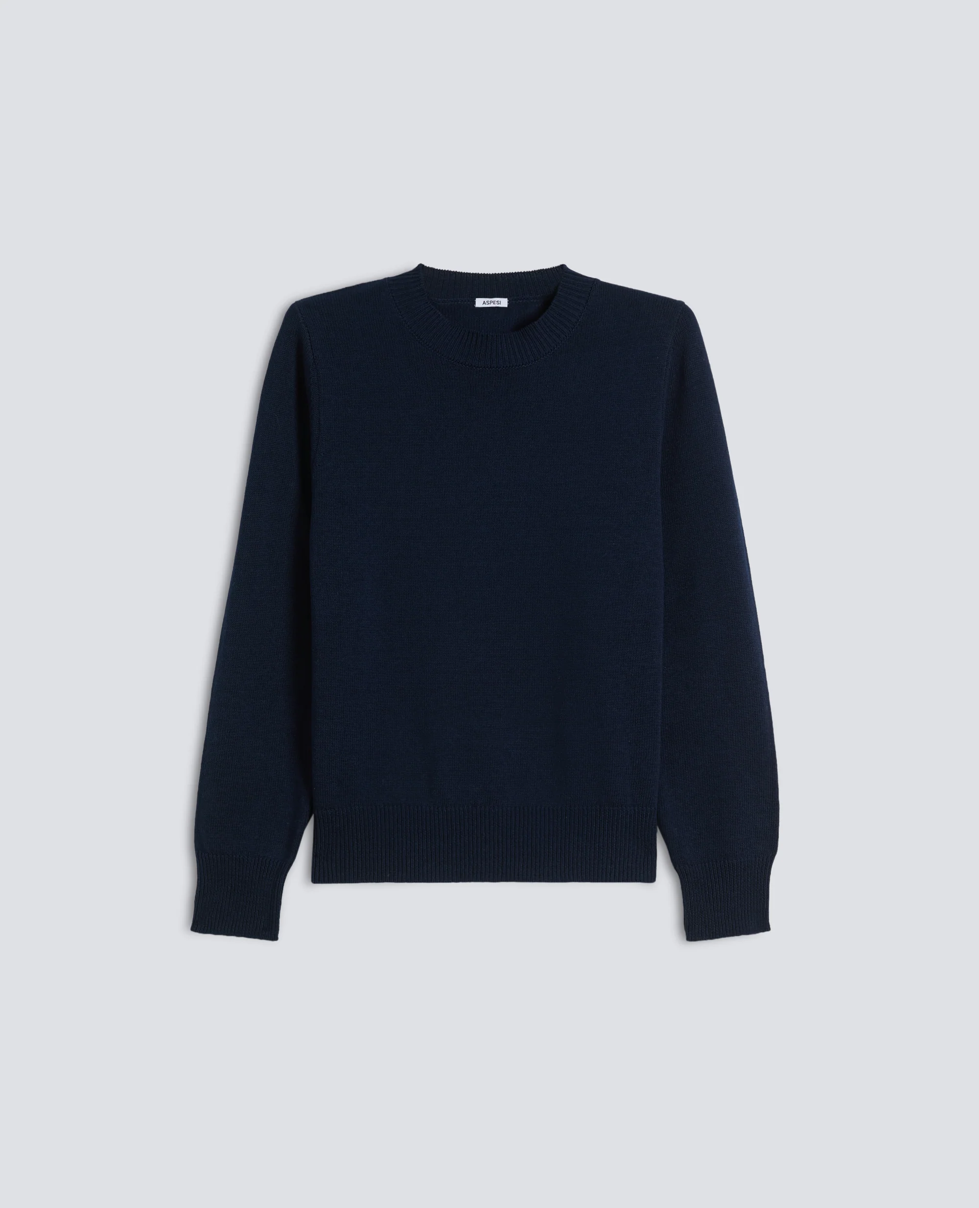 MAGLIA GIROCOLLO A MANICHE LUNGHE IN COTONE - NAVY