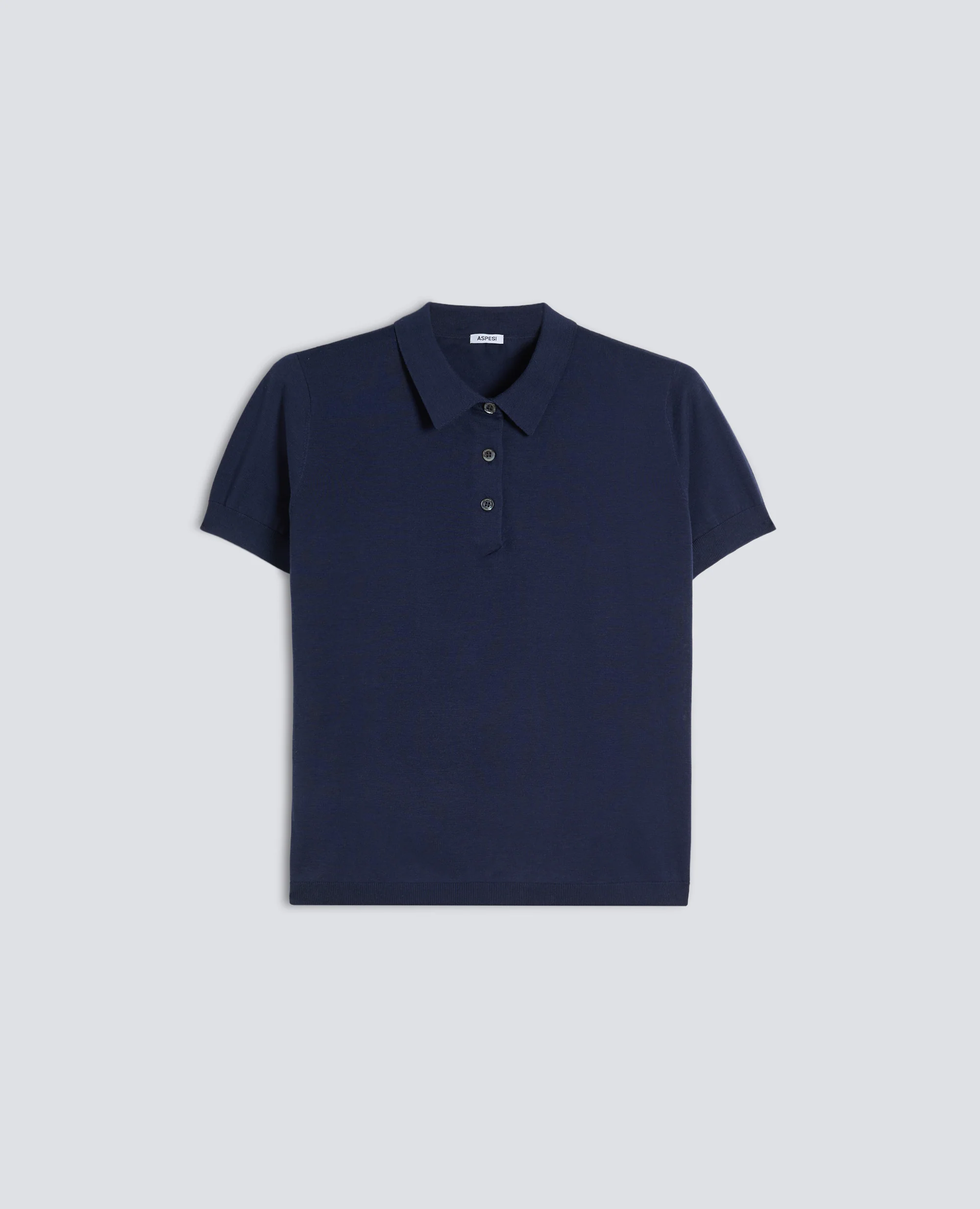POLO IN MISTO COTONE, SETA E LINO - NAVY