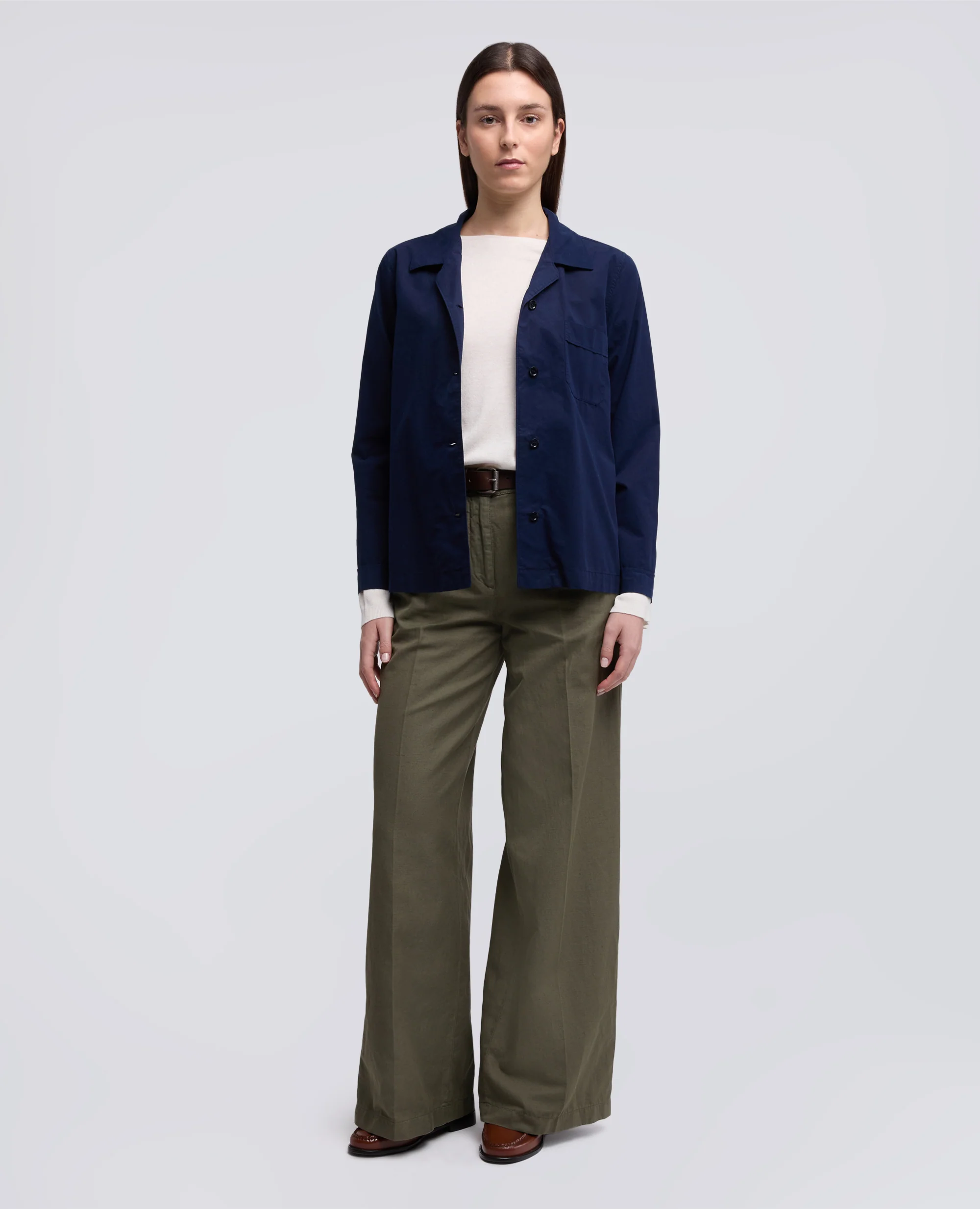 MAGLIA A MANICHE LUNGHE IN MISTO SETA, COTONE E CASHMERE - BIANCO - Image 2