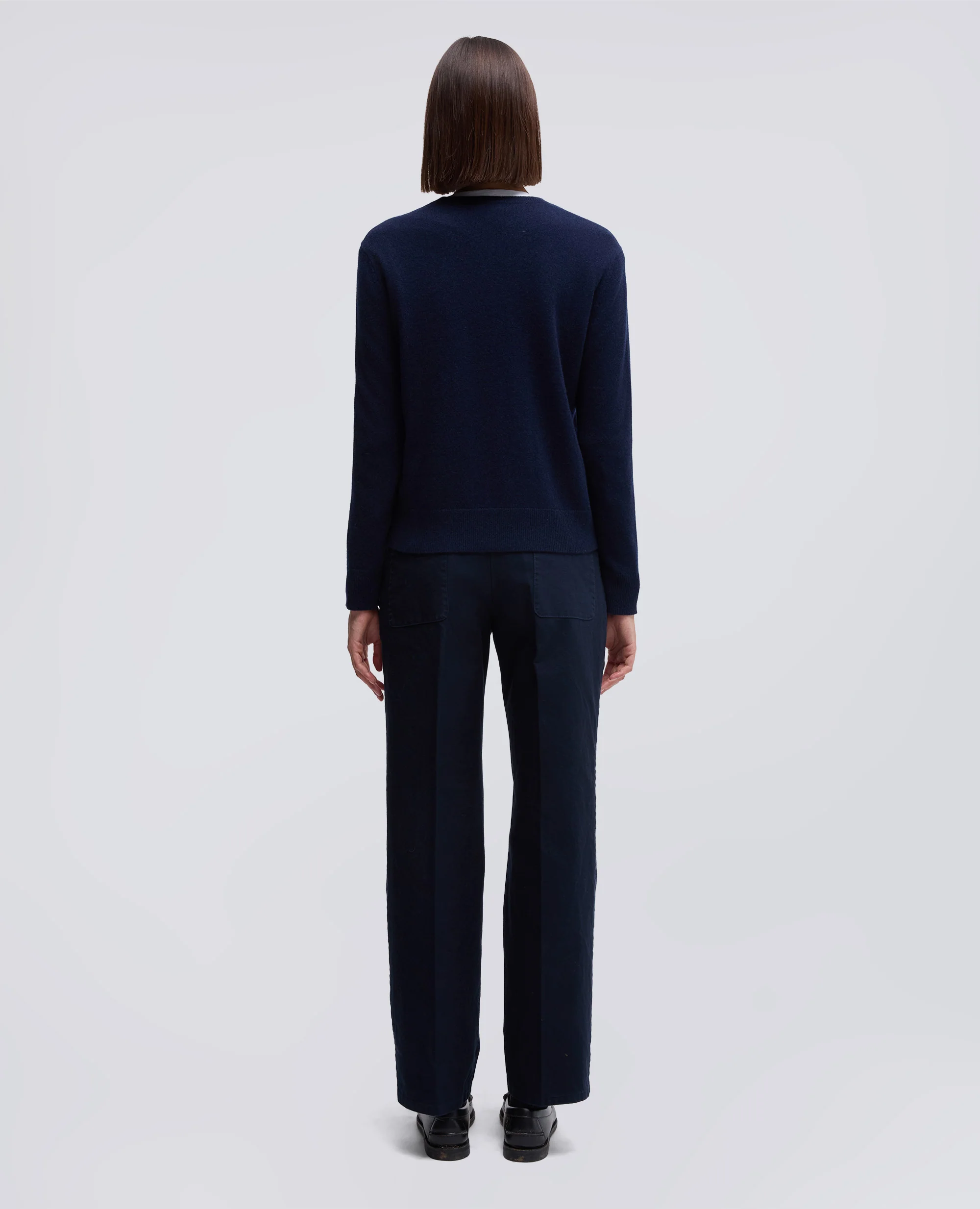 MAGLIA GIROCOLLO IN CASHMERE - NAVY - Image 3