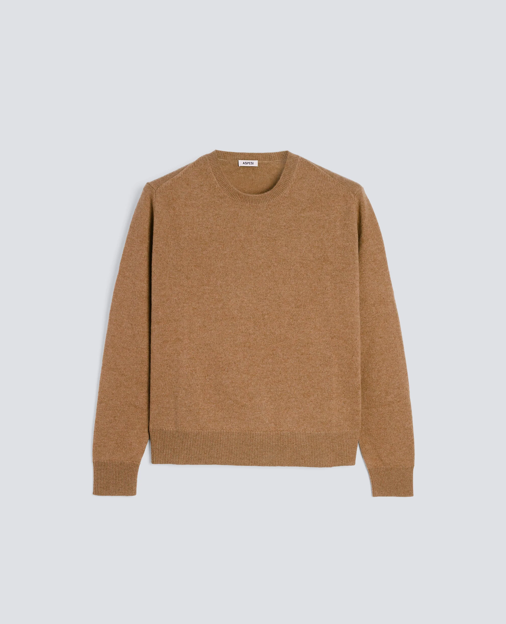 MAGLIA GIROCOLLO IN CASHMERE - CAMMELLO