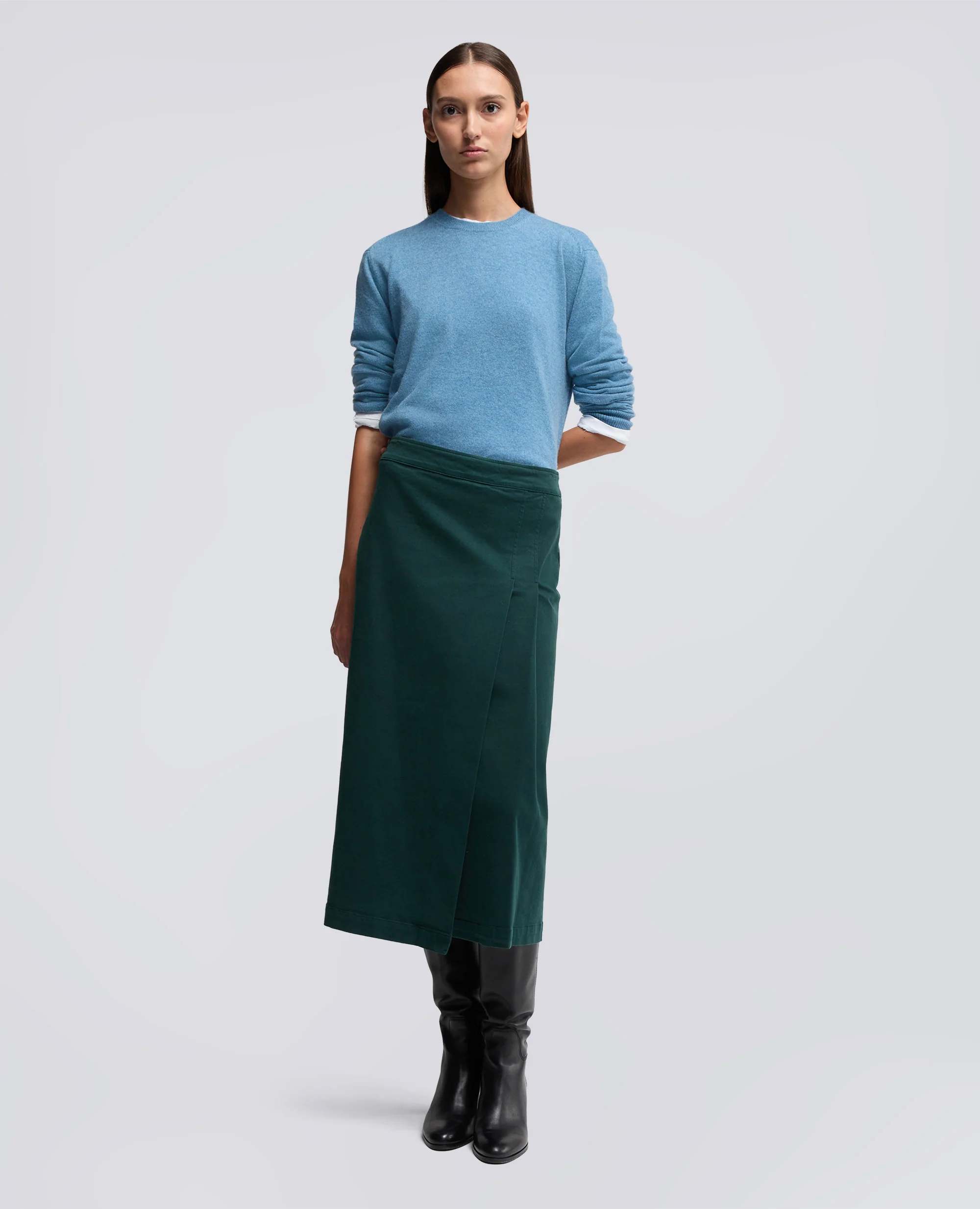 MAGLIA GIROCOLLO IN CASHMERE - AZZURRO - Image 2