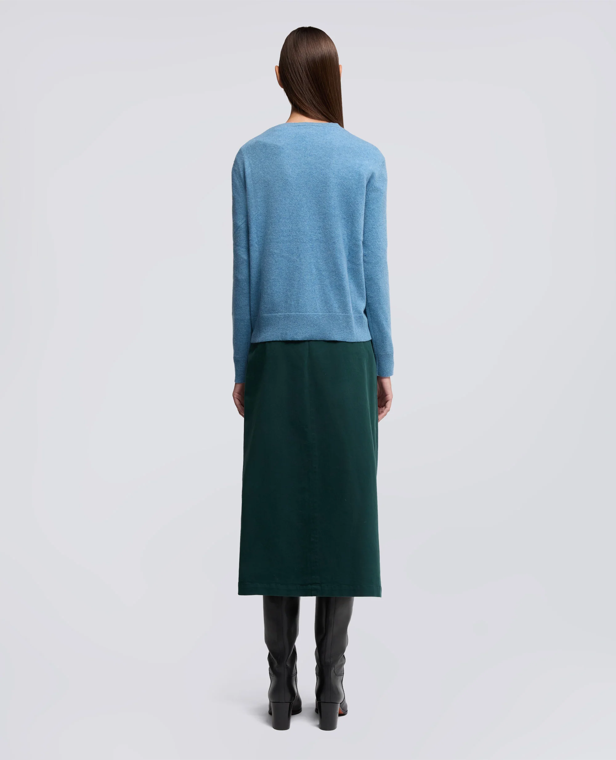 MAGLIA GIROCOLLO IN CASHMERE - AZZURRO - Image 3