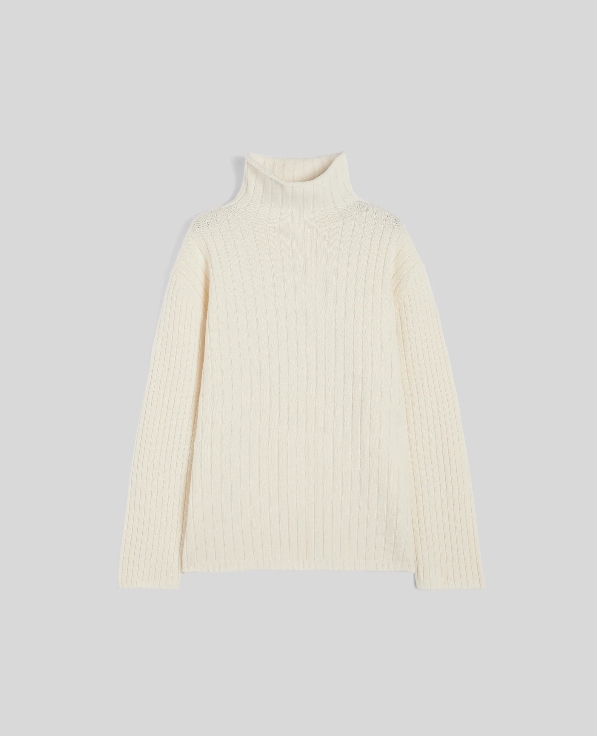 MAGLIA DOLCEVITA IN LANA SUPER GEELONG - BIANCO