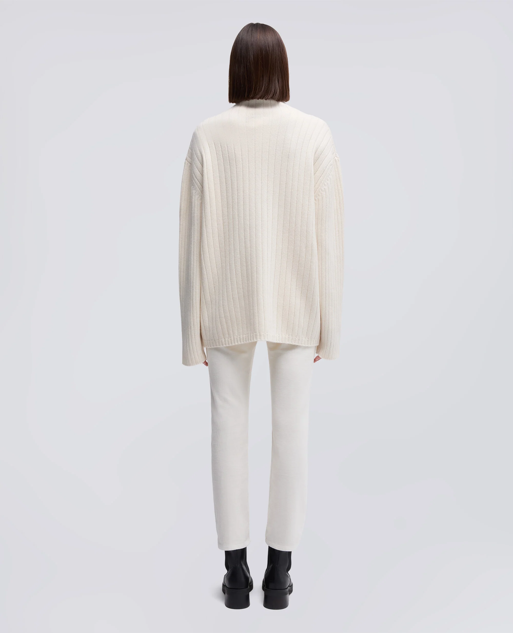 MAGLIA DOLCEVITA IN LANA SUPER GEELONG - BIANCO - Image 3