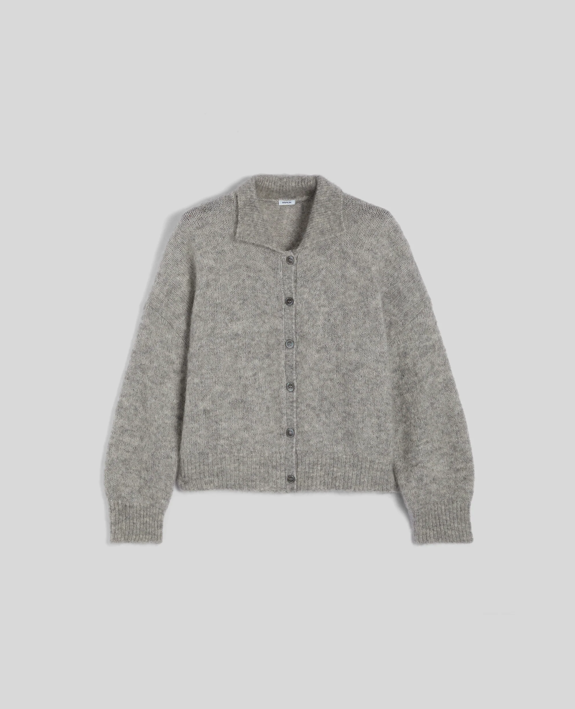 CARDIGAN IN MISTO LANA MOHAIR - GRIGIO