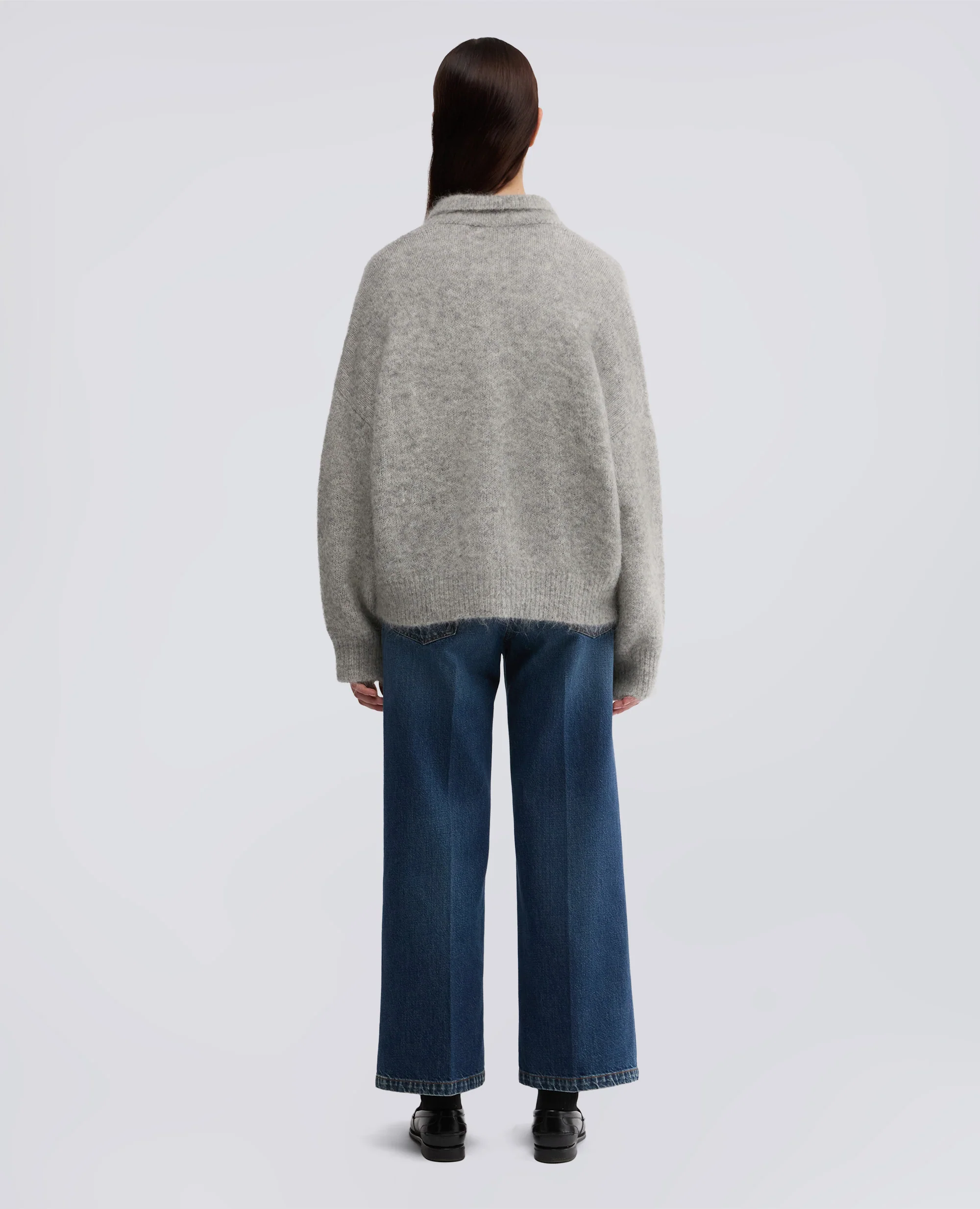 CARDIGAN IN MISTO LANA MOHAIR - GRIGIO - Image 3