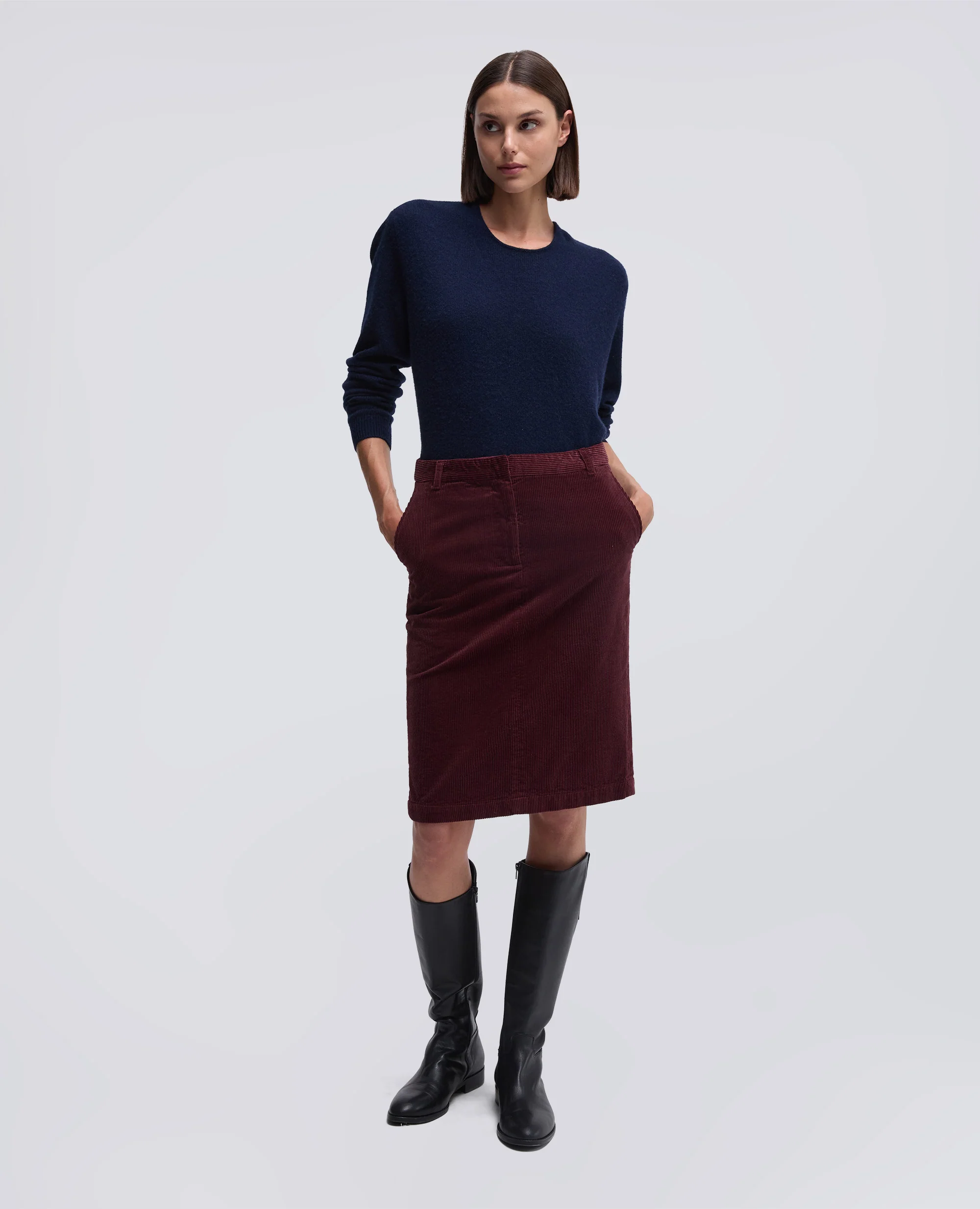 MAGLIA IN MISTO LANA - BLU NAVY - Image 2