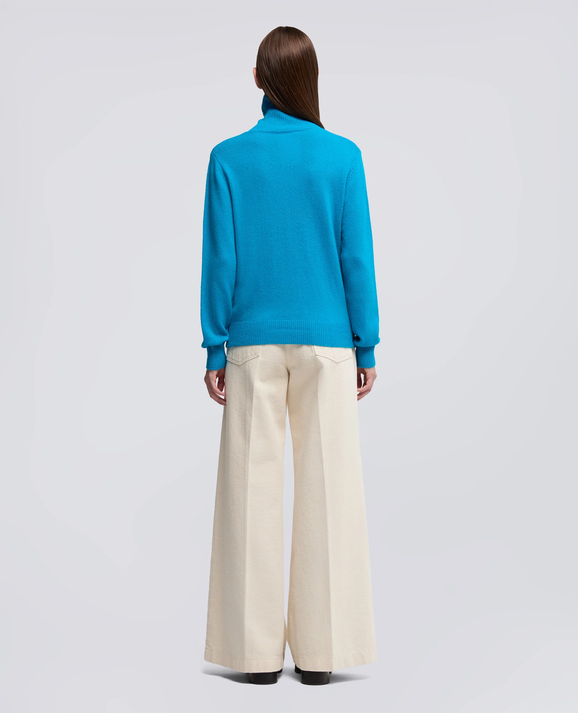 MAGLIA DOLCEVITA IN MISTO LANA, YAK E CASHMERE - AZZURRO - Image 3