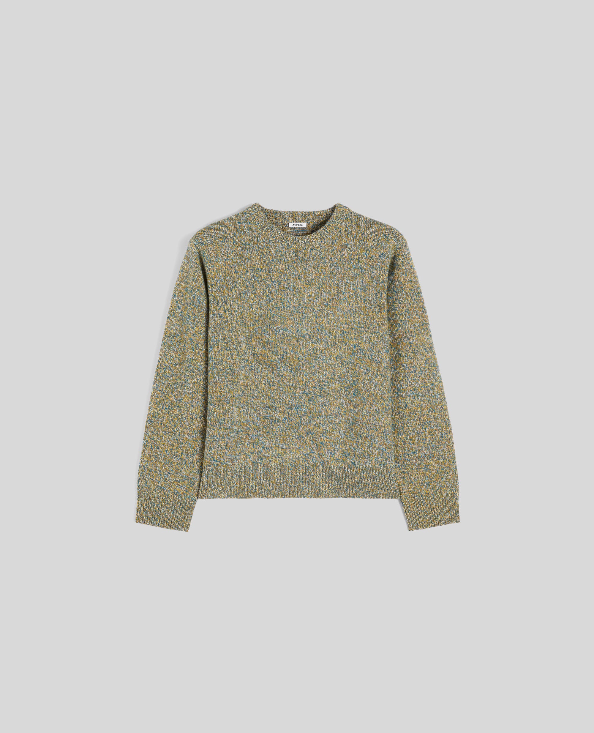 MAGLIA GIROCOLLO IN LANA MOULINE - TURCHESE