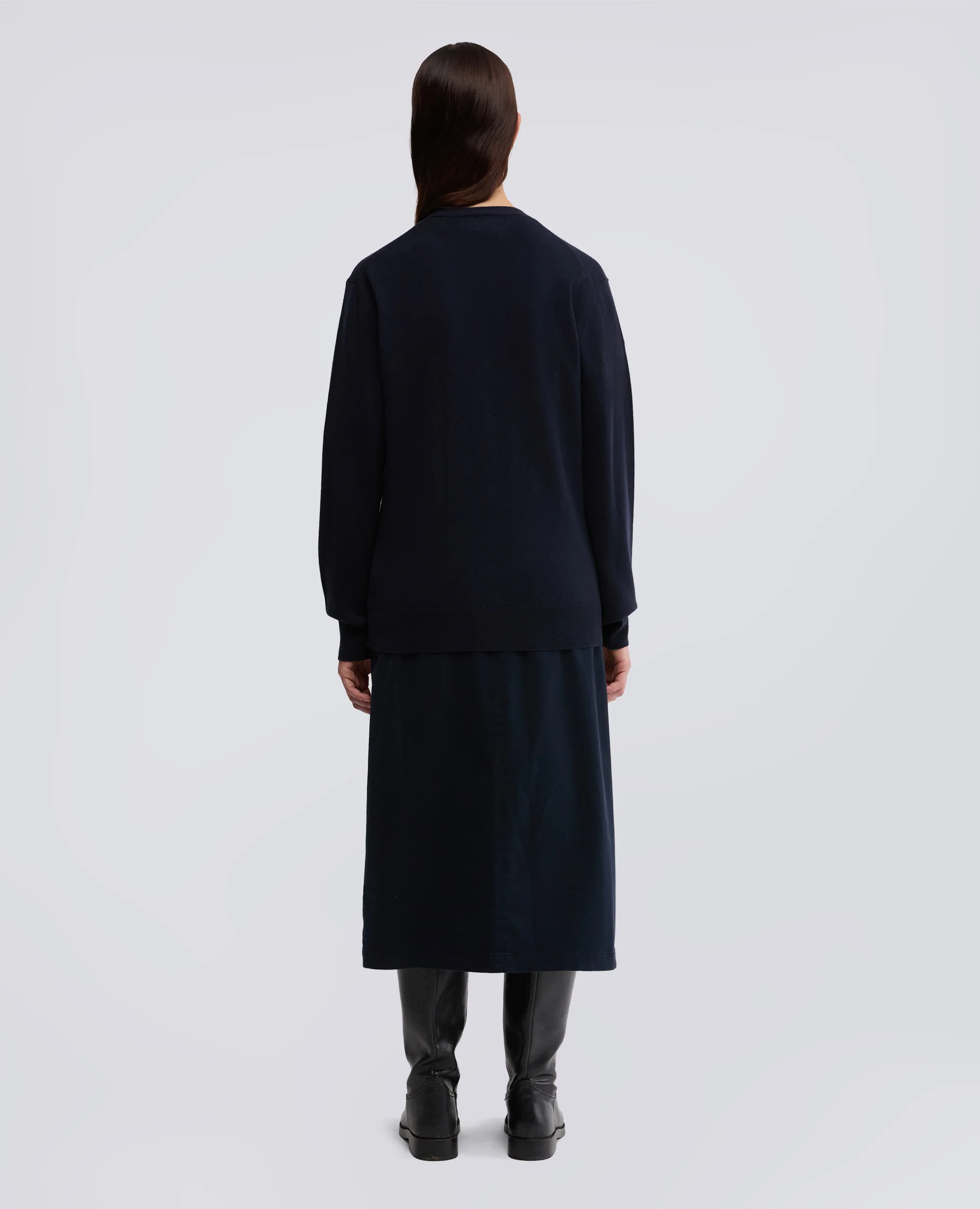 CARDIGAN IN LANA E CASHMERE - NAVY - Image 3