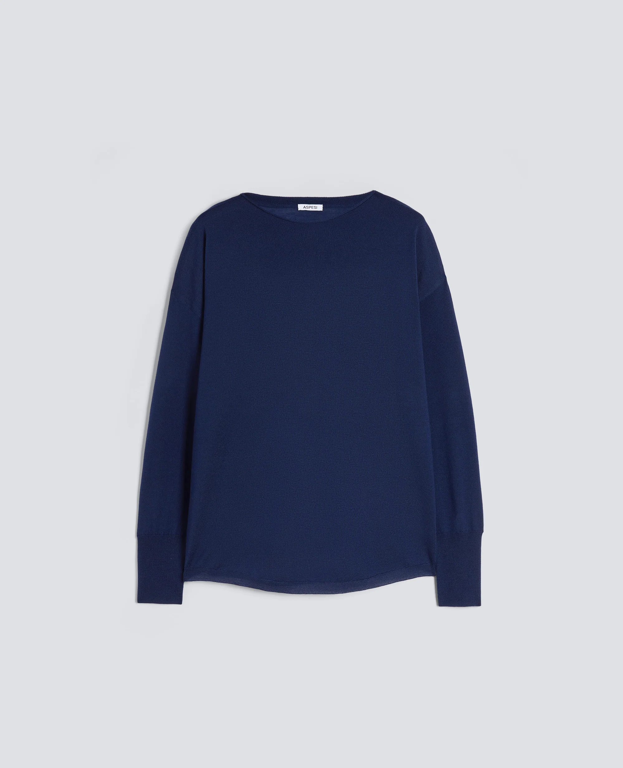MAGLIA CON SCOLLO A BARCA - BLU