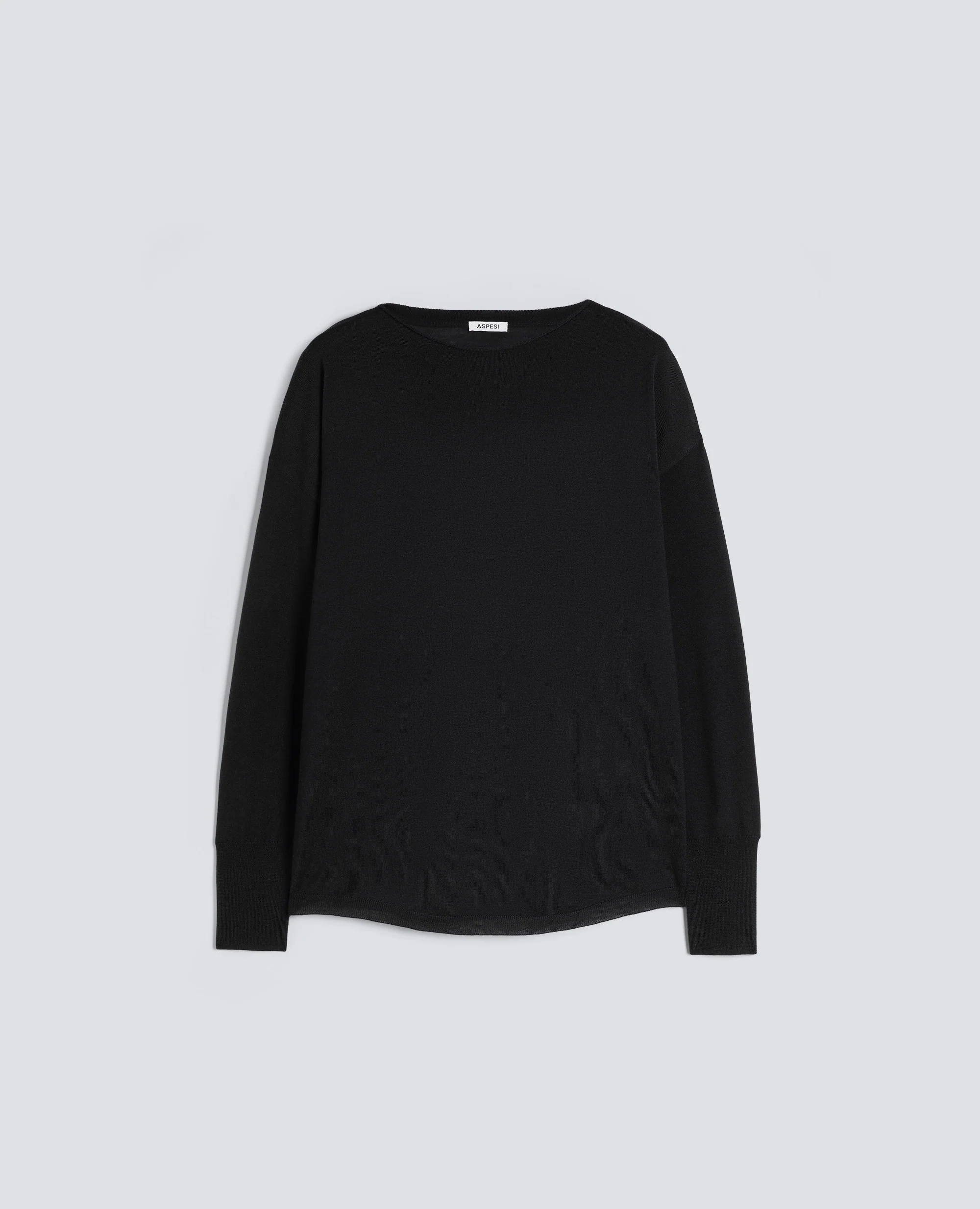 MAGLIA CON SCOLLO A BARCA - NERO
