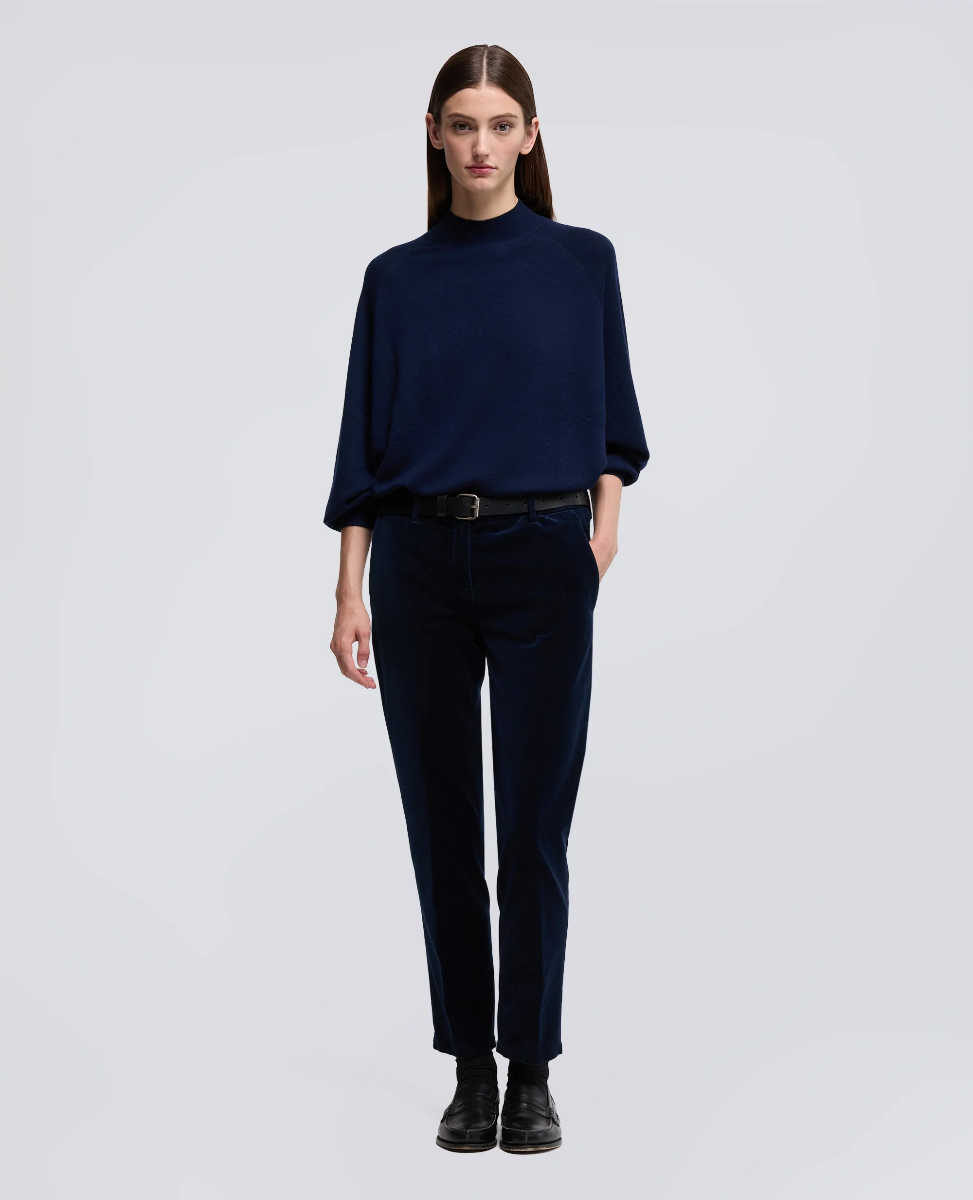 MAGLIA DOLCEVITA IN LANA MERINO - BLU - Image 2