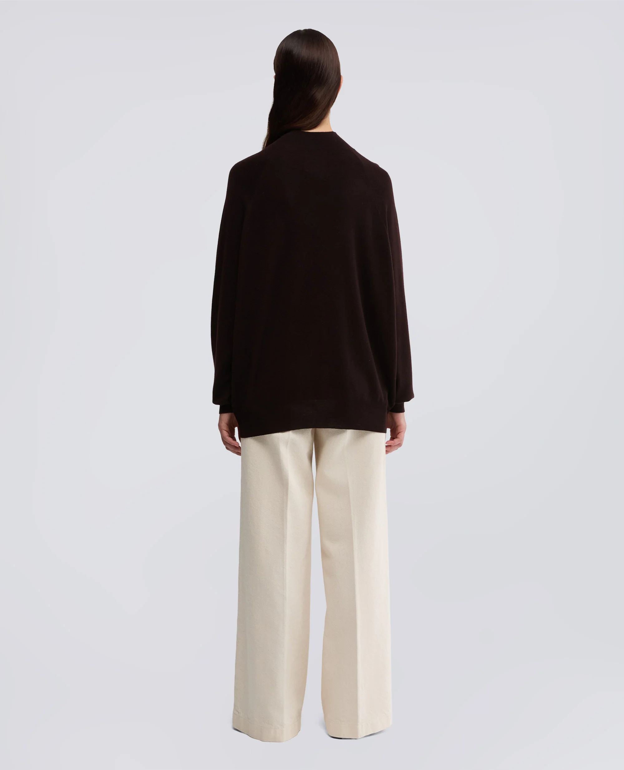 MAGLIA DOLCEVITA IN LANA MERINO - MARRONE - Image 3