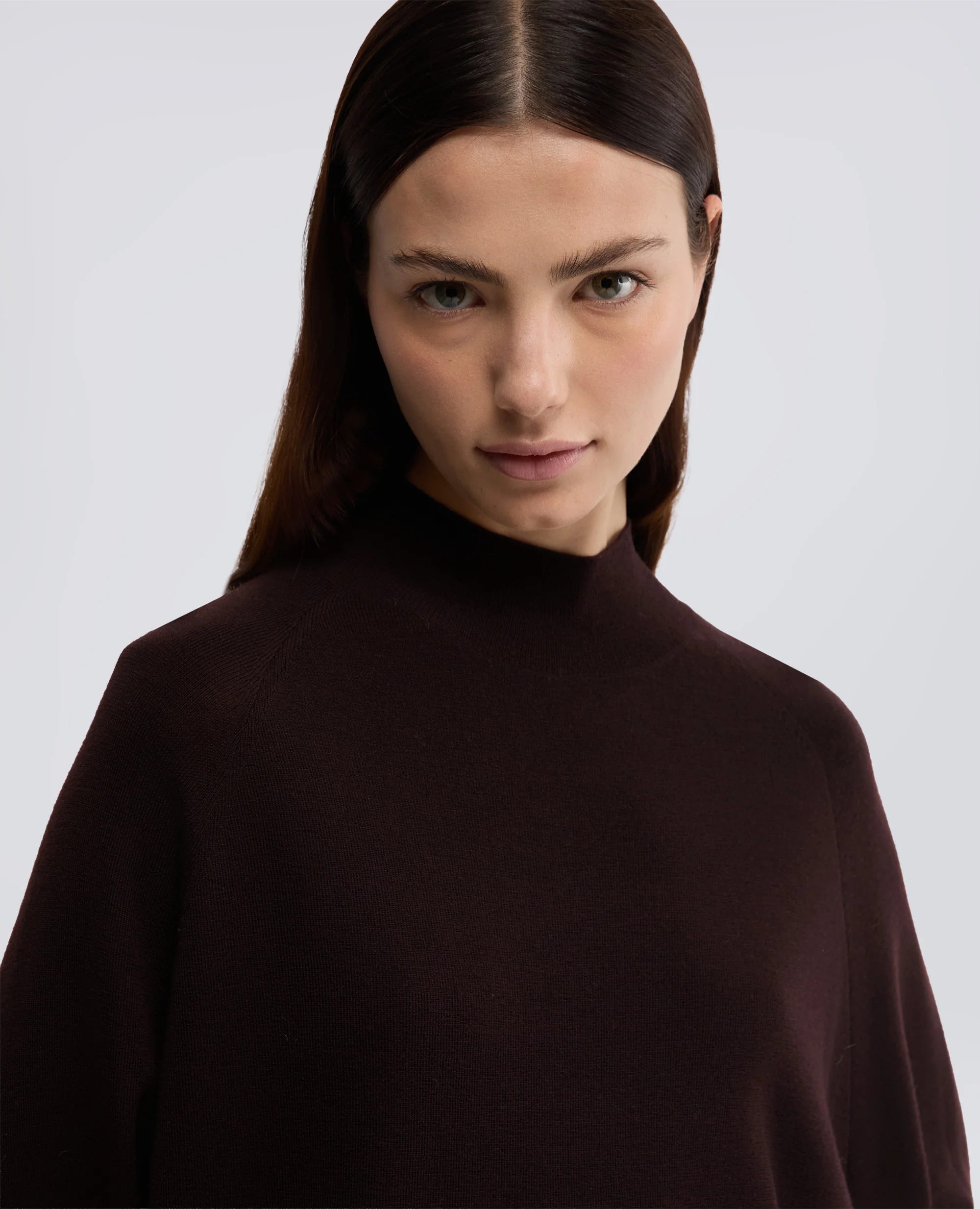 MAGLIA DOLCEVITA IN LANA MERINO - MARRONE - Image 4