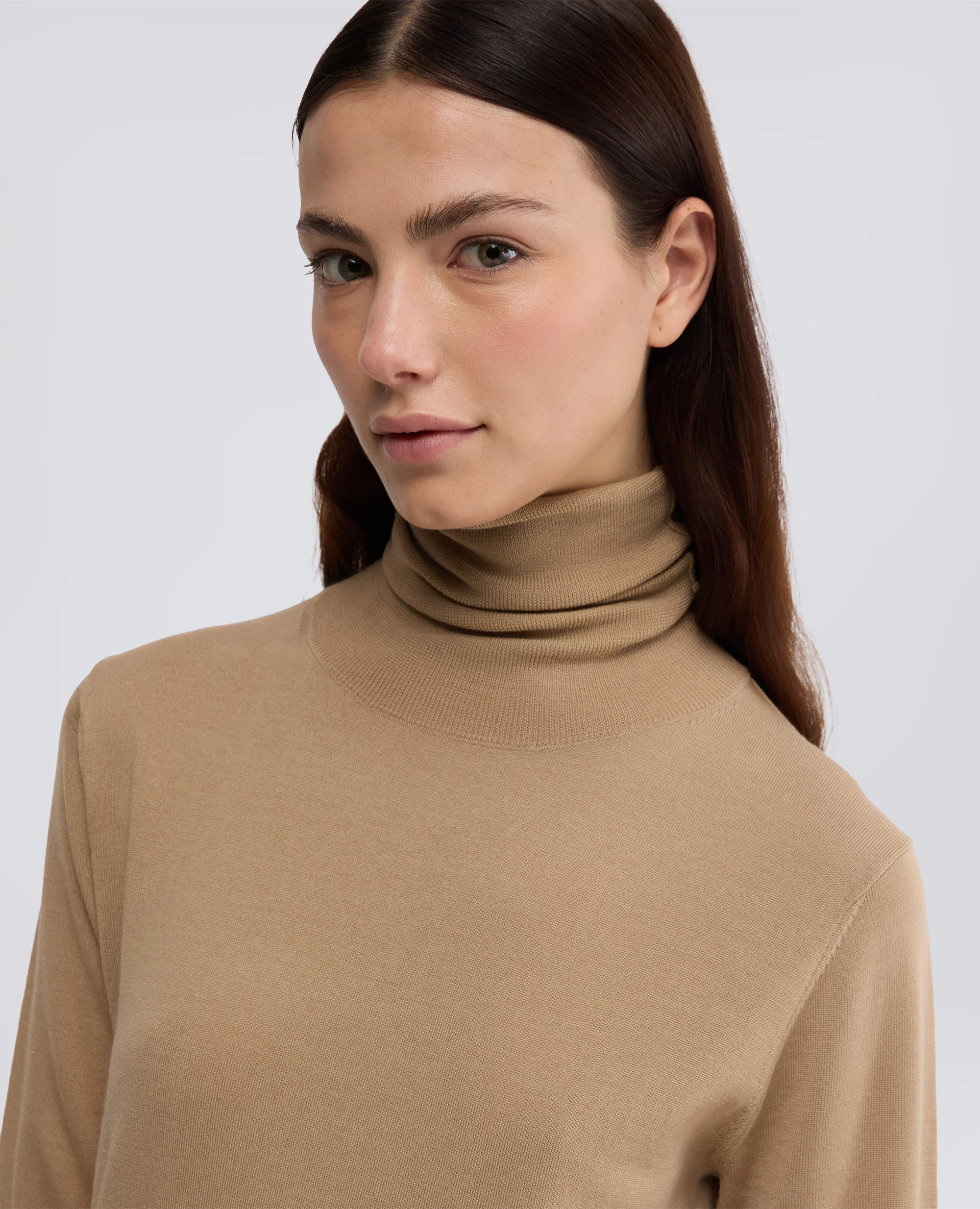 MAGLIA DOLCEVITA IN LANA MERINO - CAMMELLO - Image 4