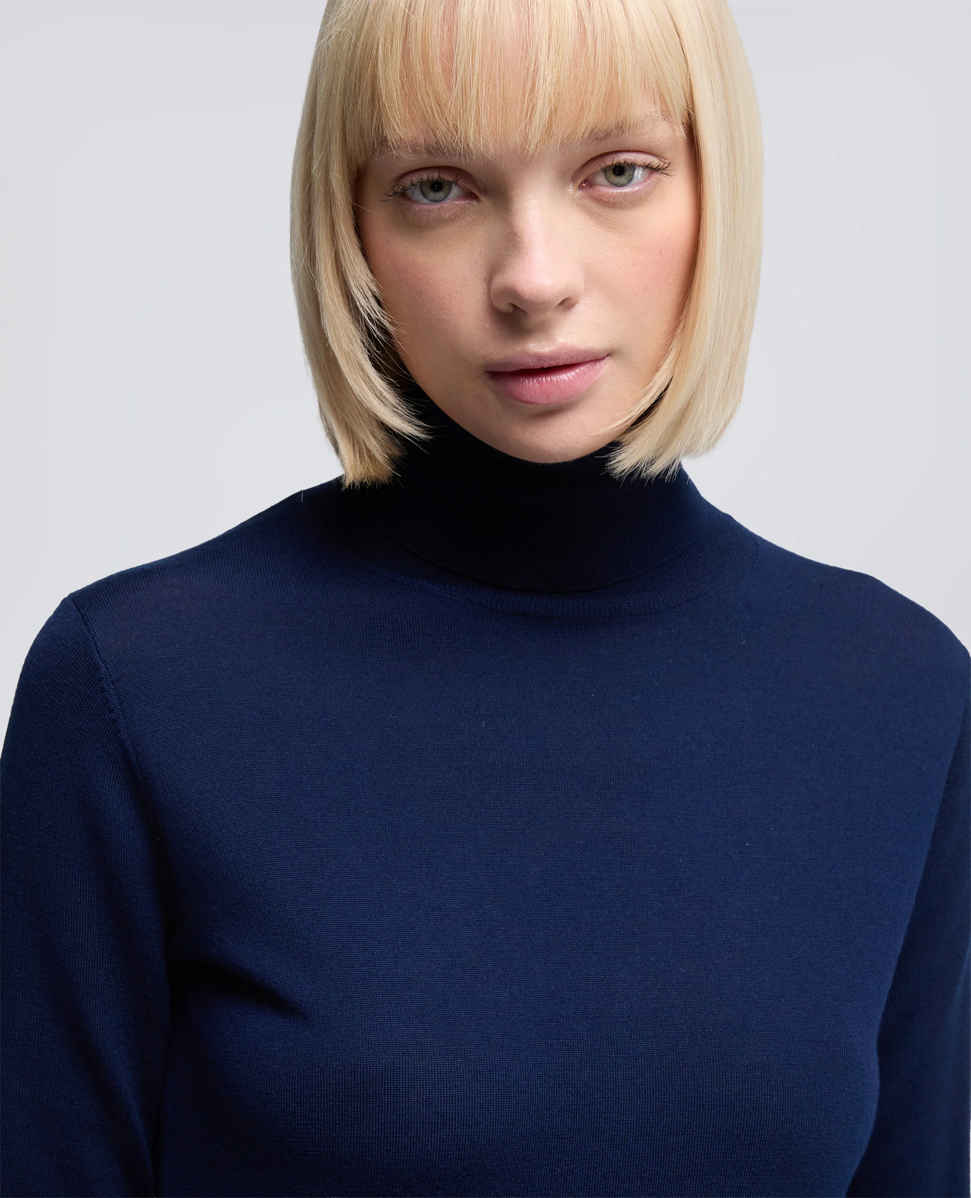 MAGLIA DOLCEVITA IN LANA MERINO - BLU - Image 4