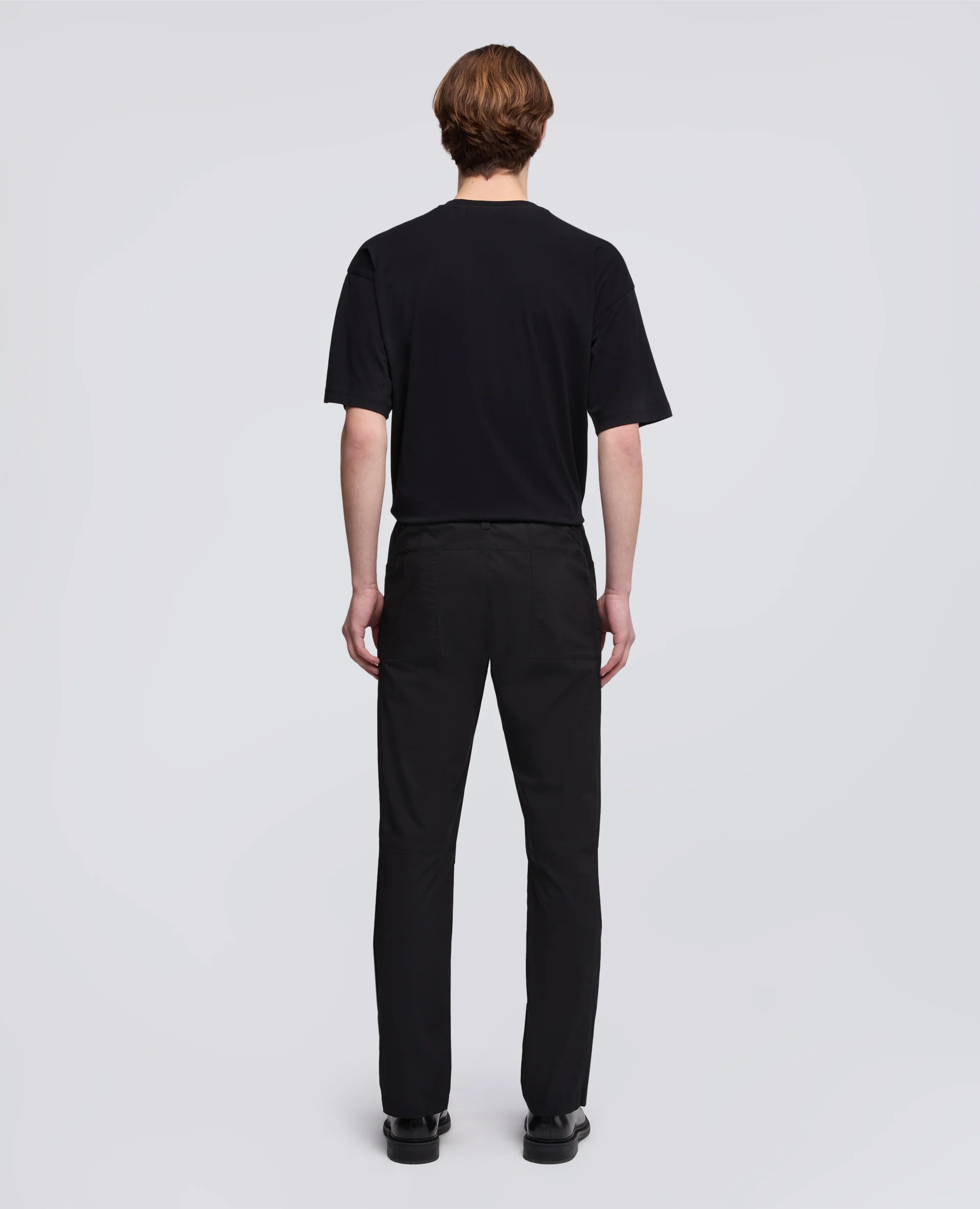 PANTALONE DA TREKKING RIVISITATO IN POPELINE DI COTONE - NERO - Image 3