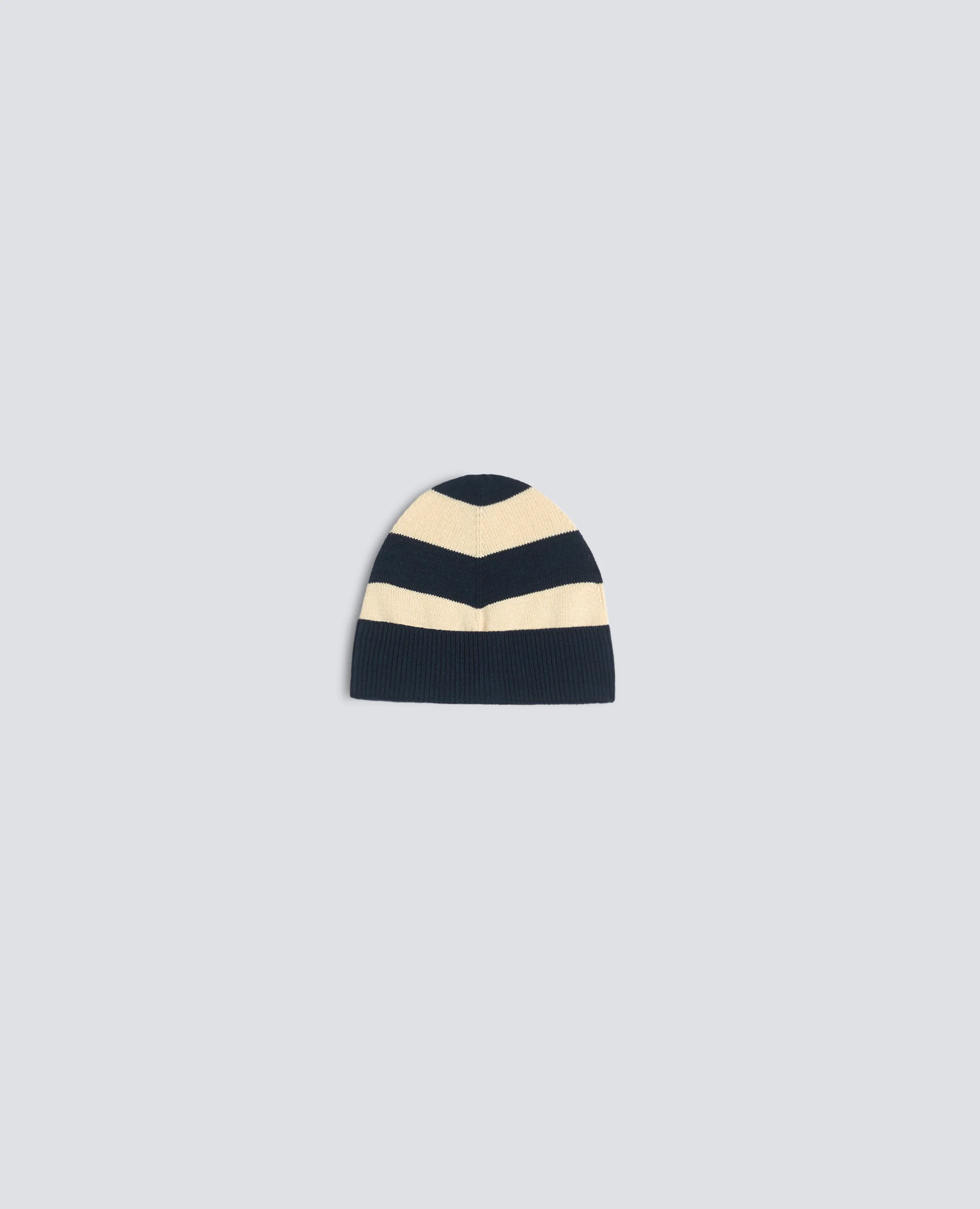 CAPPELLO IN LANA MERINO - CORDA/BLU