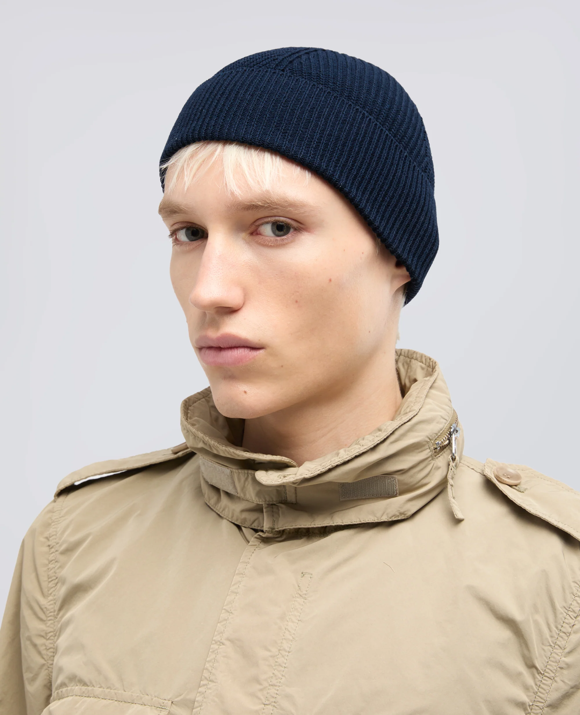 CAPPELLO IN LANA MERINO - NAVY - Image 3