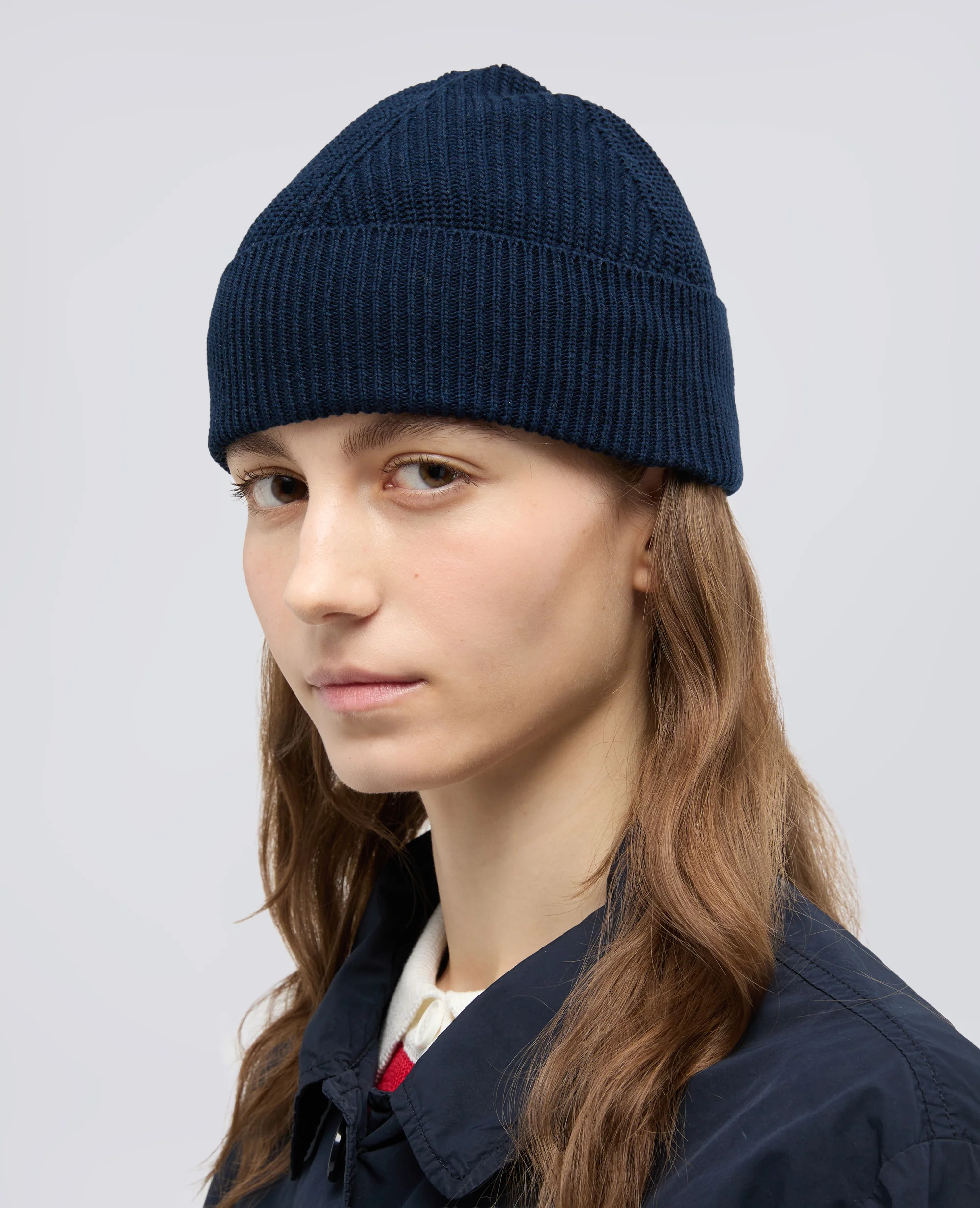 CAPPELLO IN LANA MERINO - NAVY - Image 4