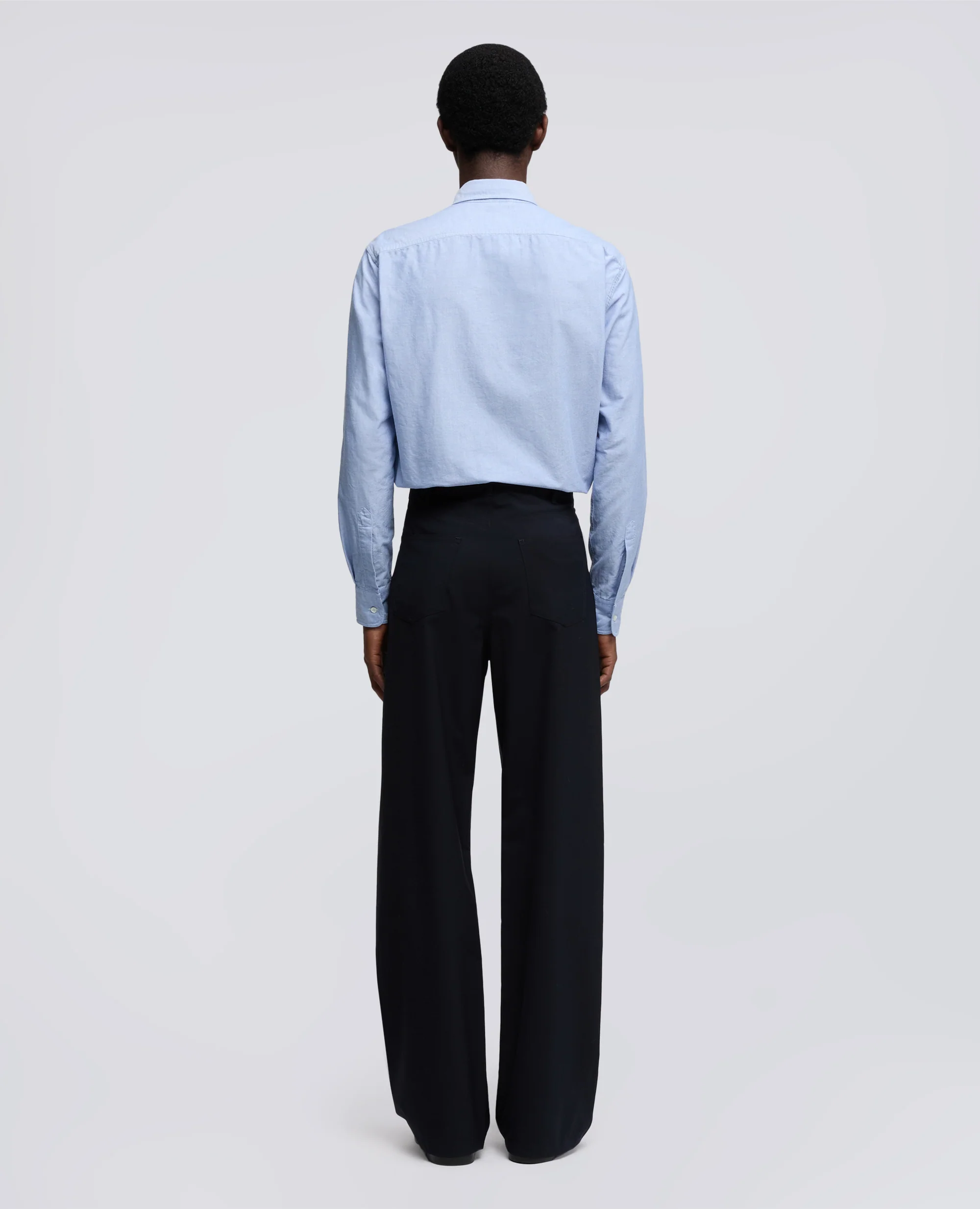 PANTALONE IN TELA DI LANA - POLIESTERE - BLU/BLACK - Image 3