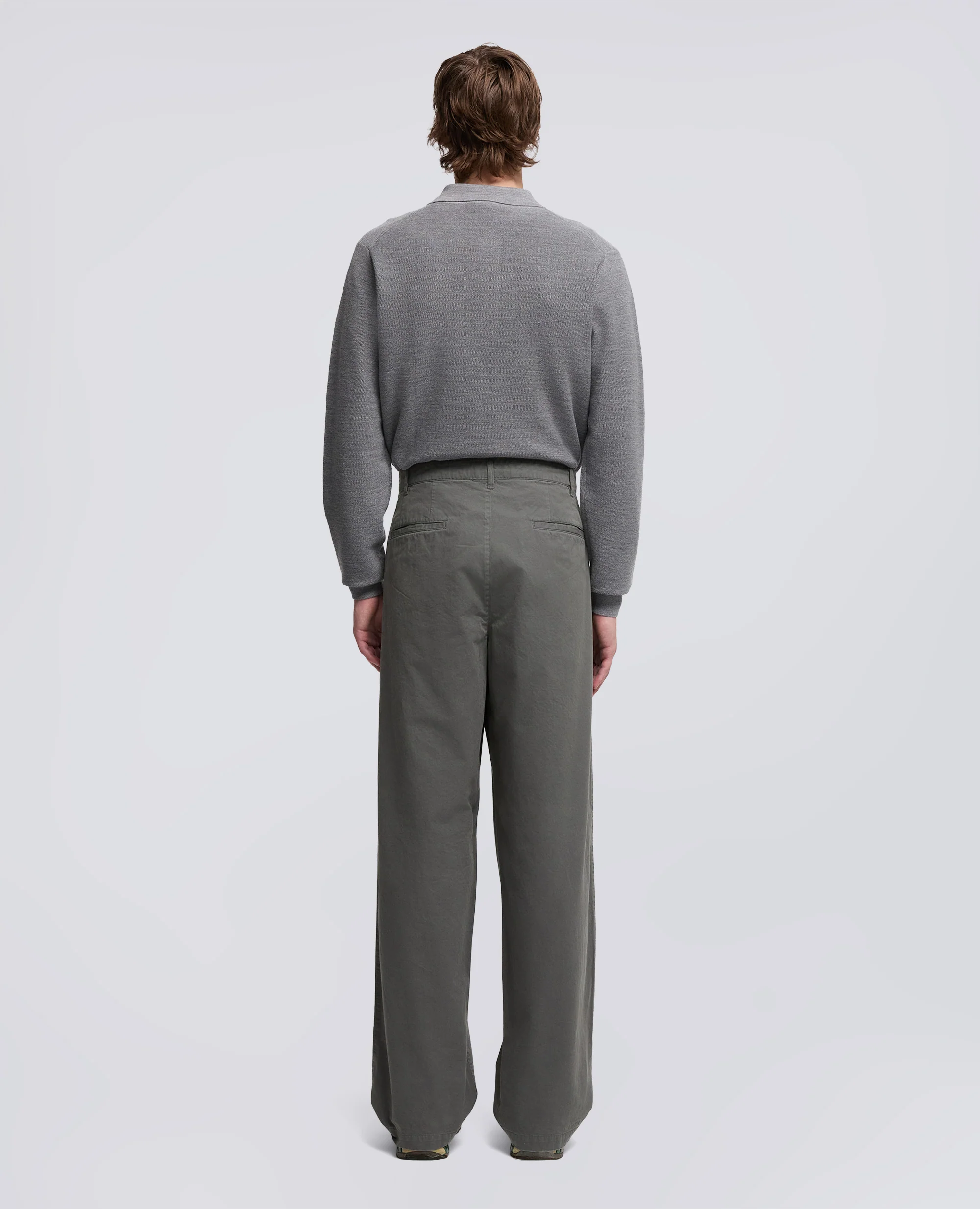 PANTALONE LEWIS IN GABARDINA DI COTONE CON PINCES - GRIGIO - Image 3