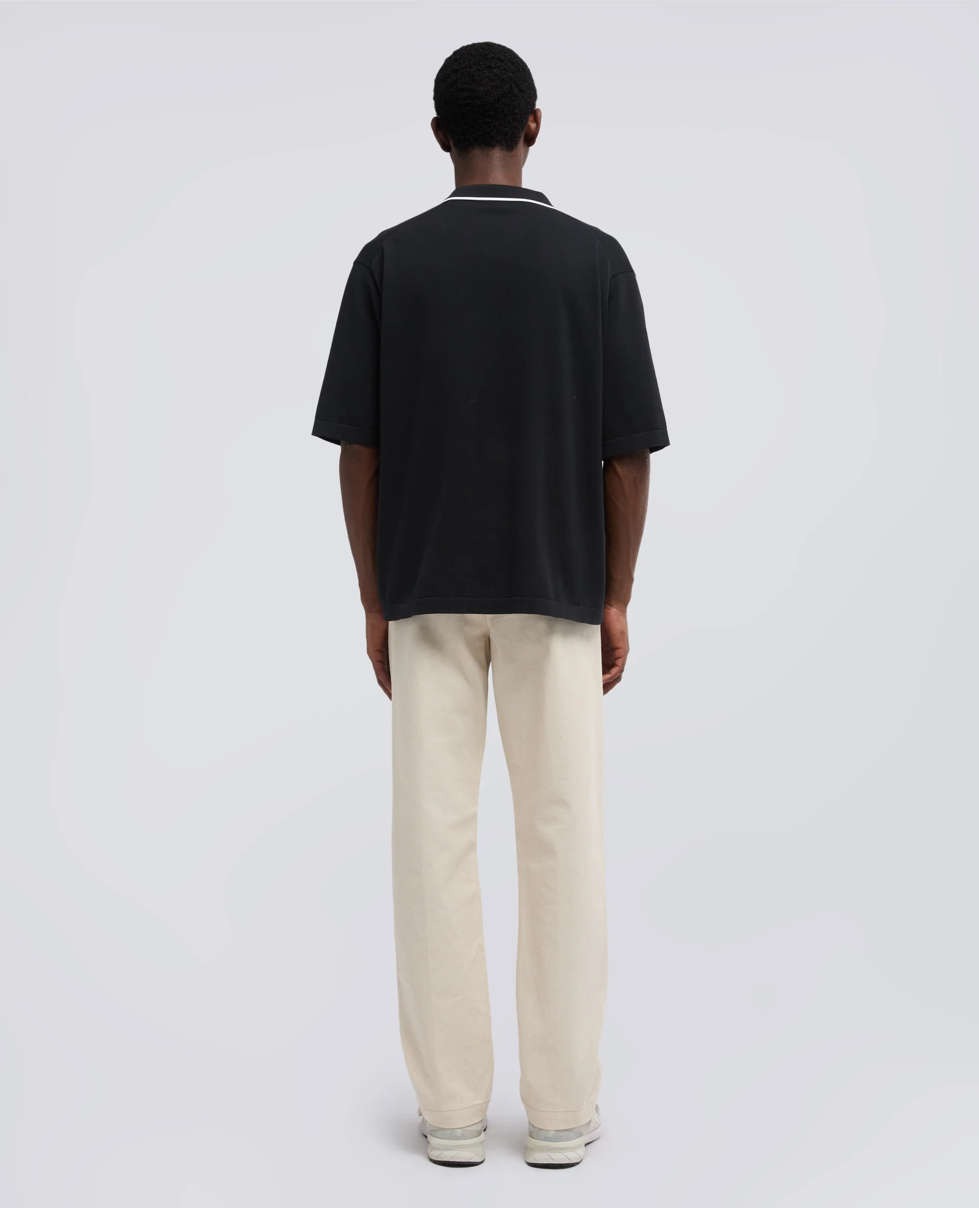 CAMICIA BOWLING IN MAGLIA DI COTONE - NERO - Image 3