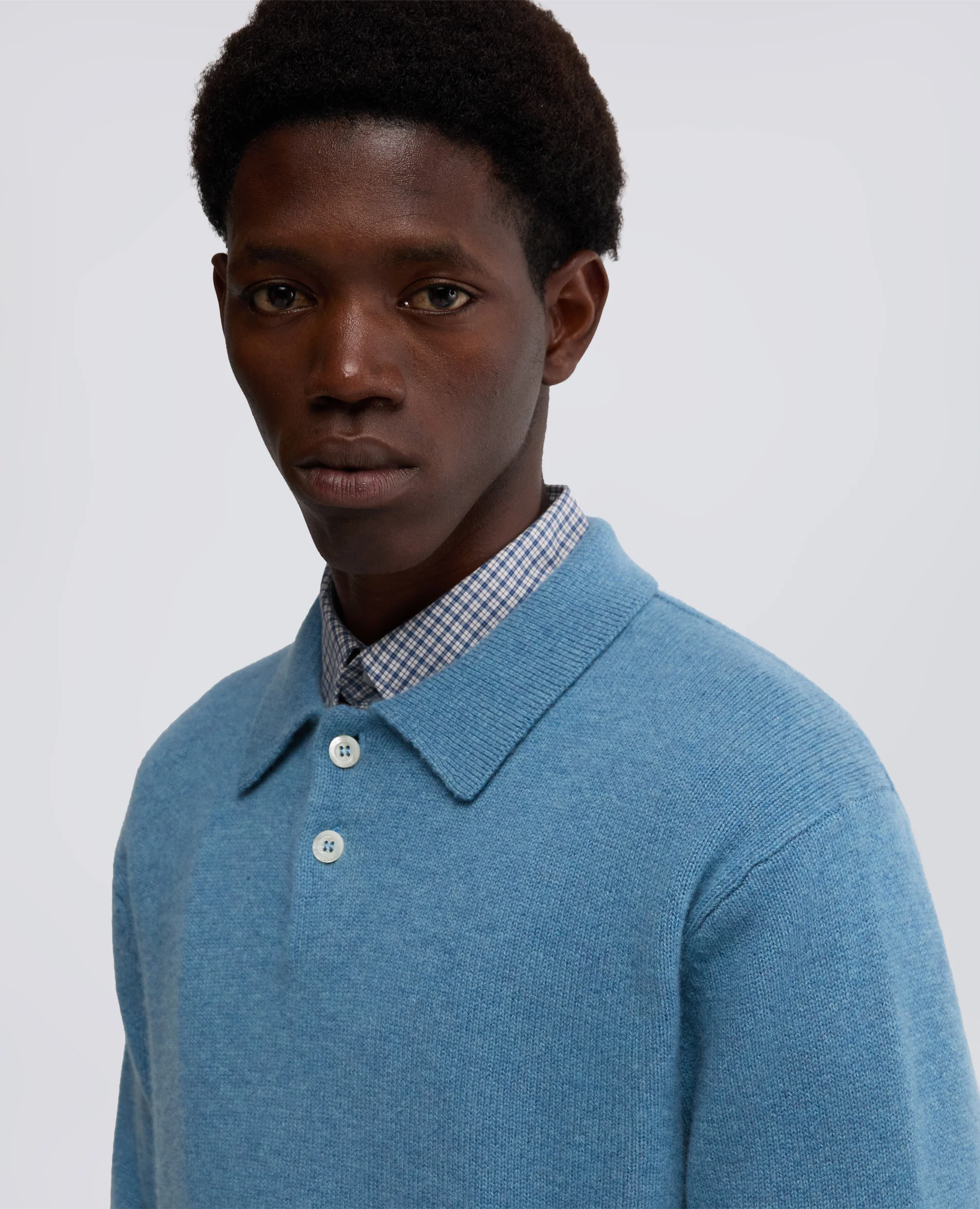 POLO IN CASHMERE - AZZURRO - Image 4