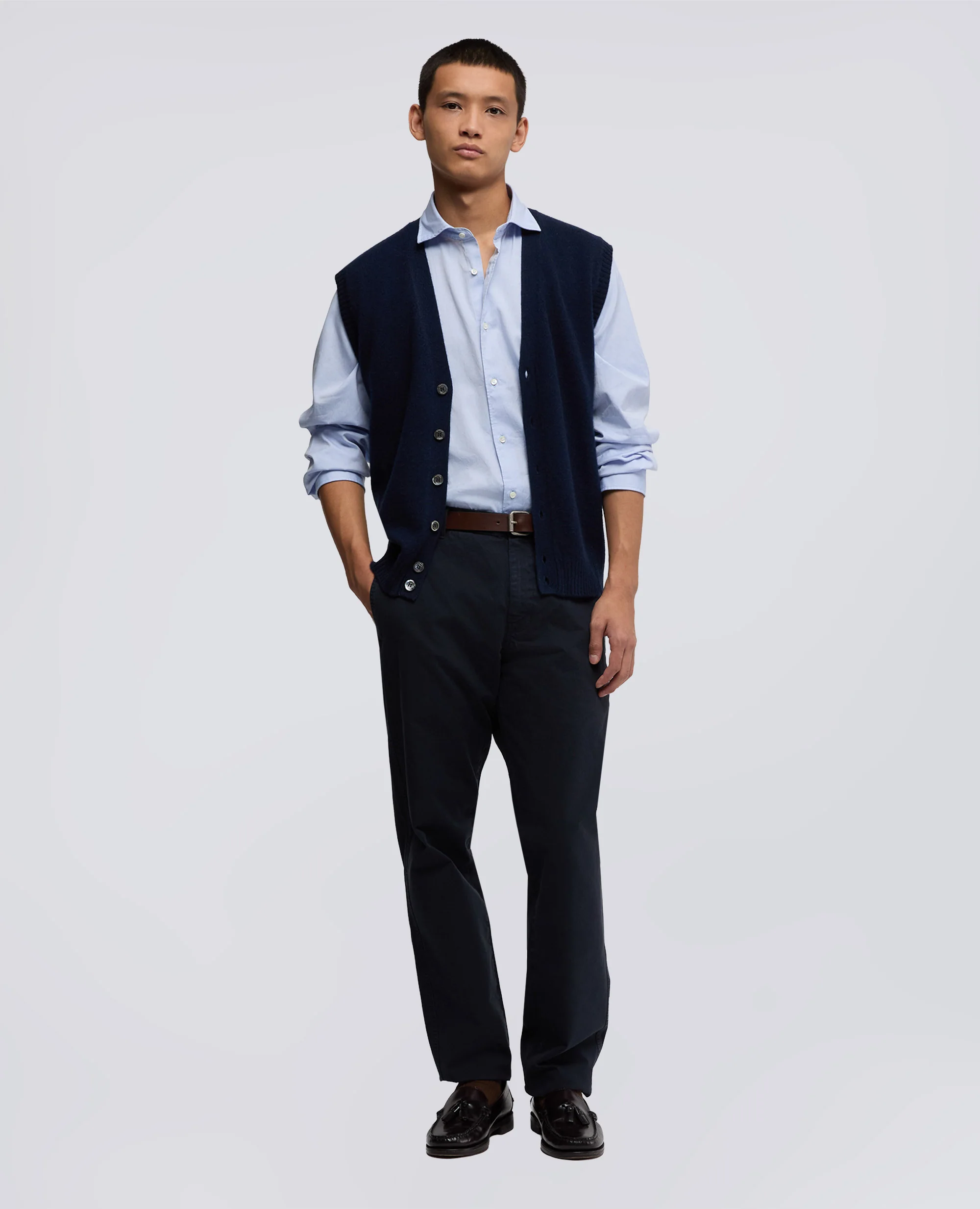 GILET IN CASHMERE - NAVY - Image 2