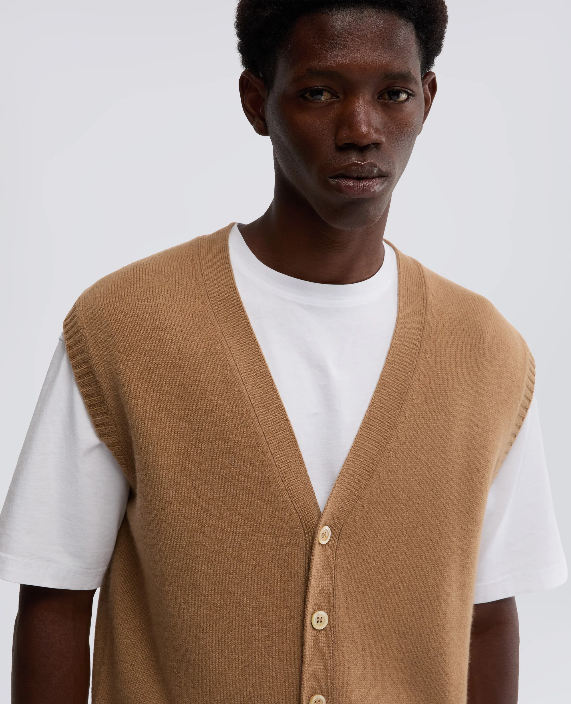 GILET IN CASHMERE - CAMMELLO - Image 4