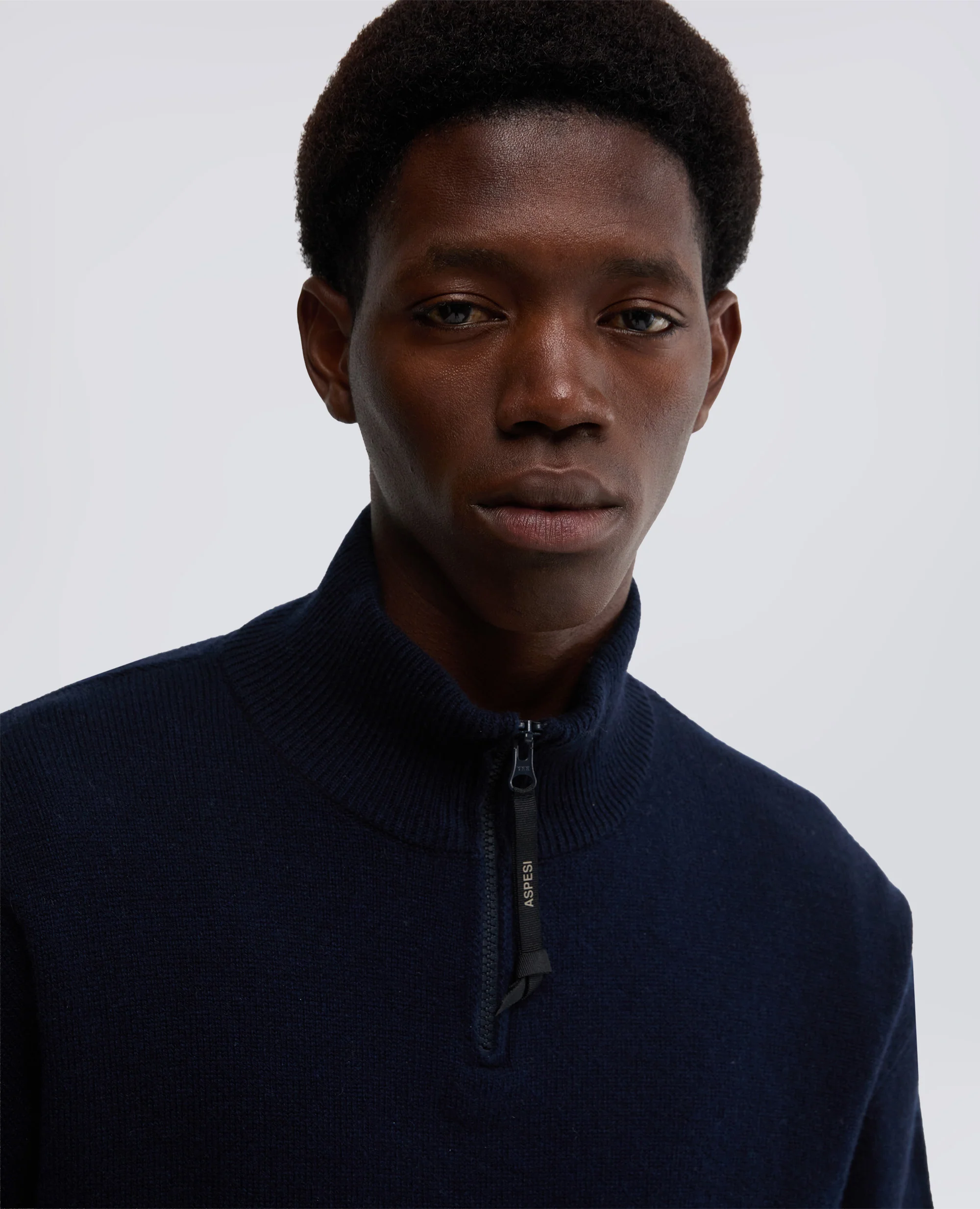 MAGLIA CON COLLO ALTO - NAVY - Image 4