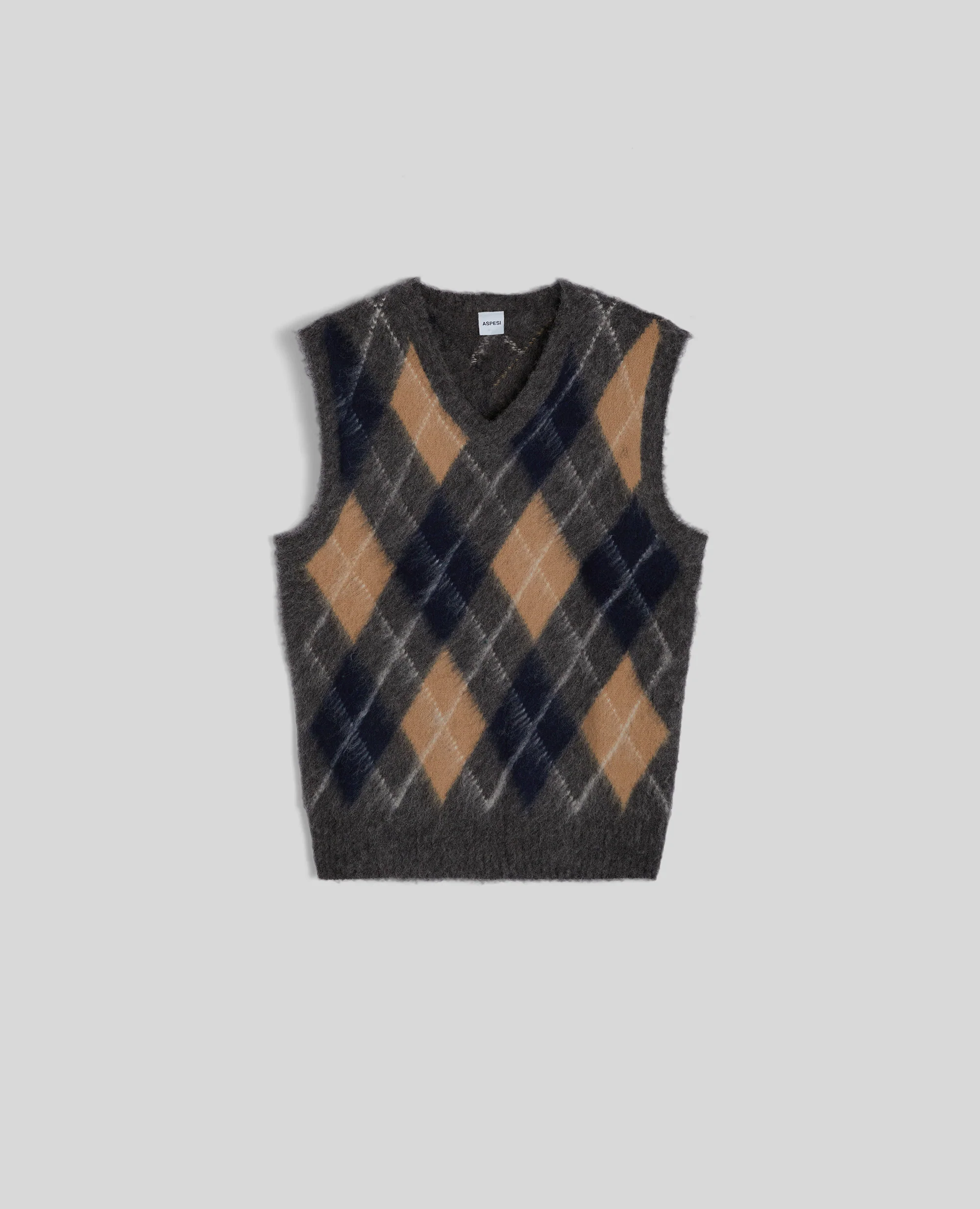 GILET IN LANA SHETLAND - GRIGIO
